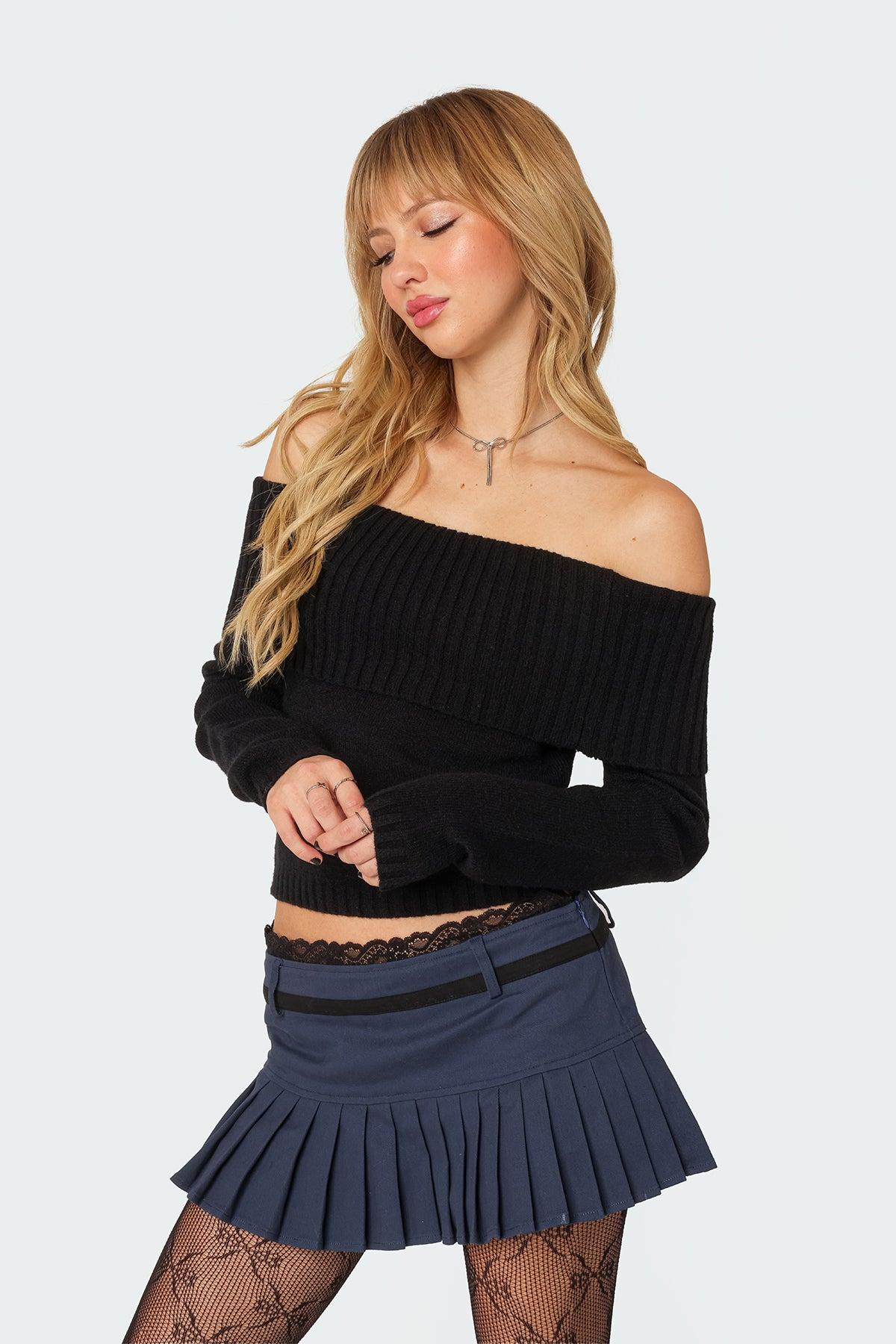 Tamara Fold Over Knit Top Product Image