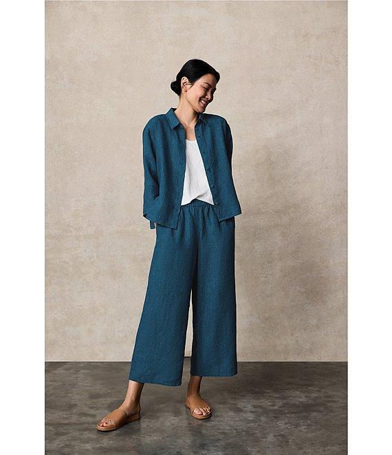 Eileen Fisher Texture Organic Linen Knit Scoop Neck Sleeveless Tank Product Image