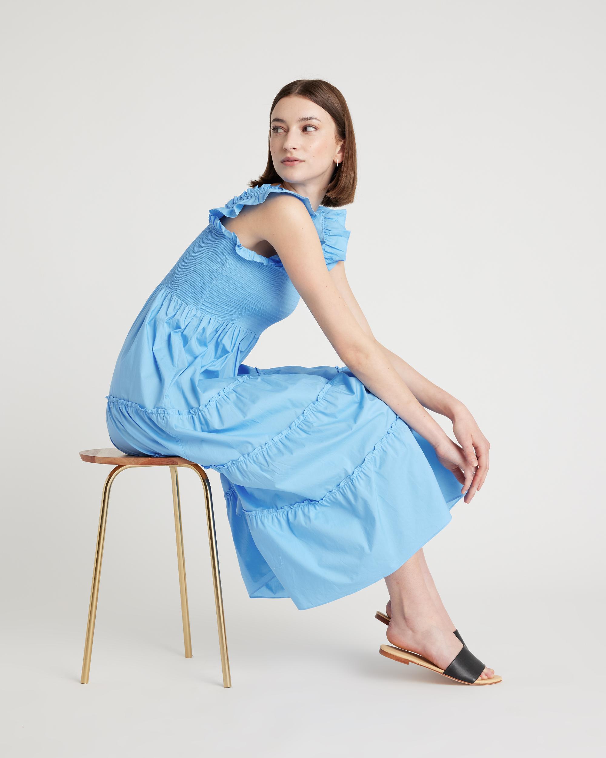 Quince | Women's Poplin Smocked Midi Dress Size XL, Organic Cotton Product Image