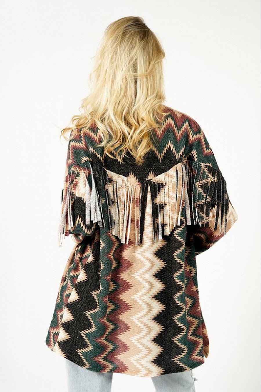 Charmaine Fringe Detail Multicolor Cardigan Product Image