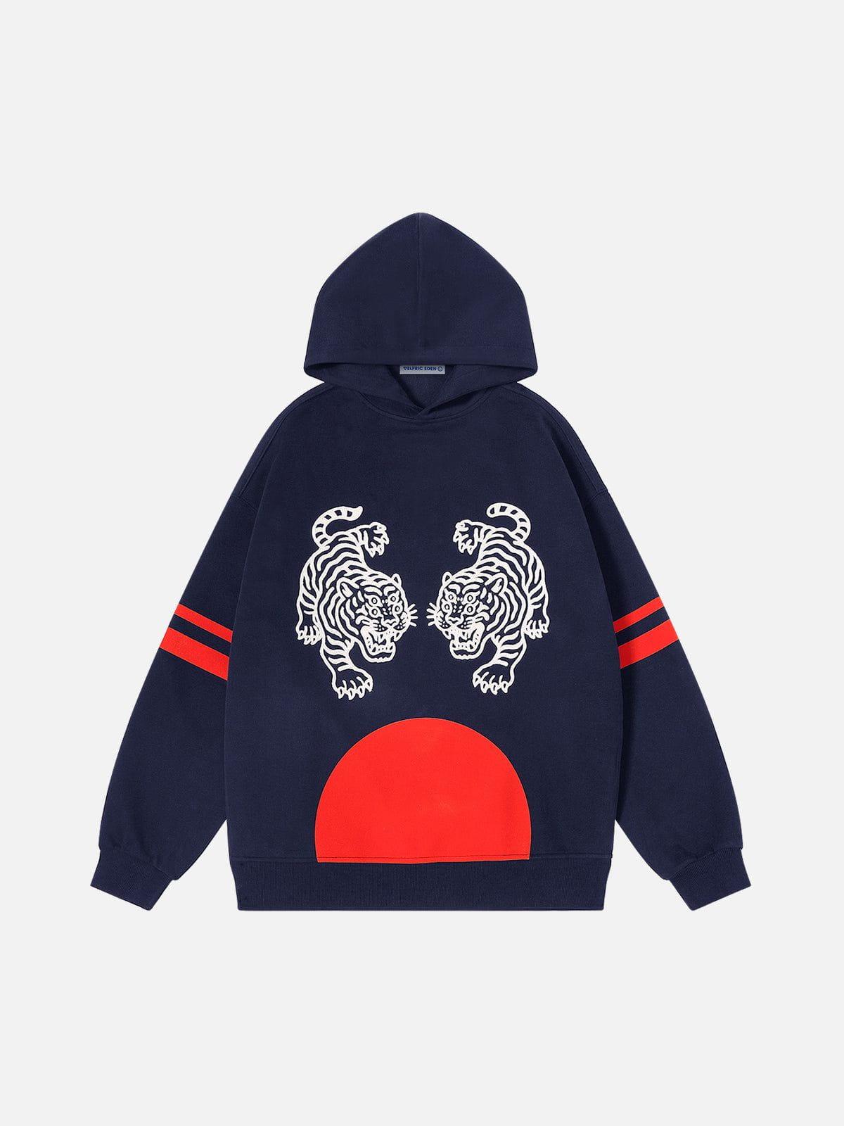 Aelfric Eden Oversized  Embroidery Tiger Hoodie Product Image