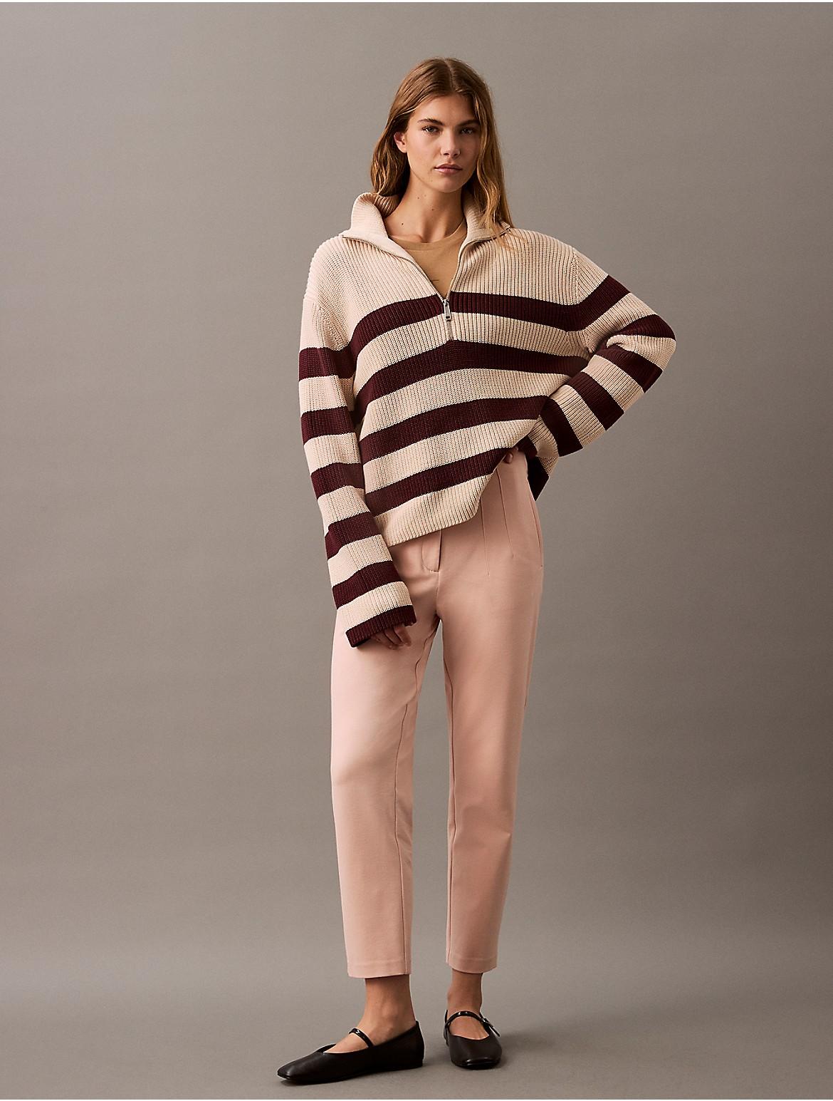 Calvin Klein Womens Ponte Cropped Straight Pants - White Product Image