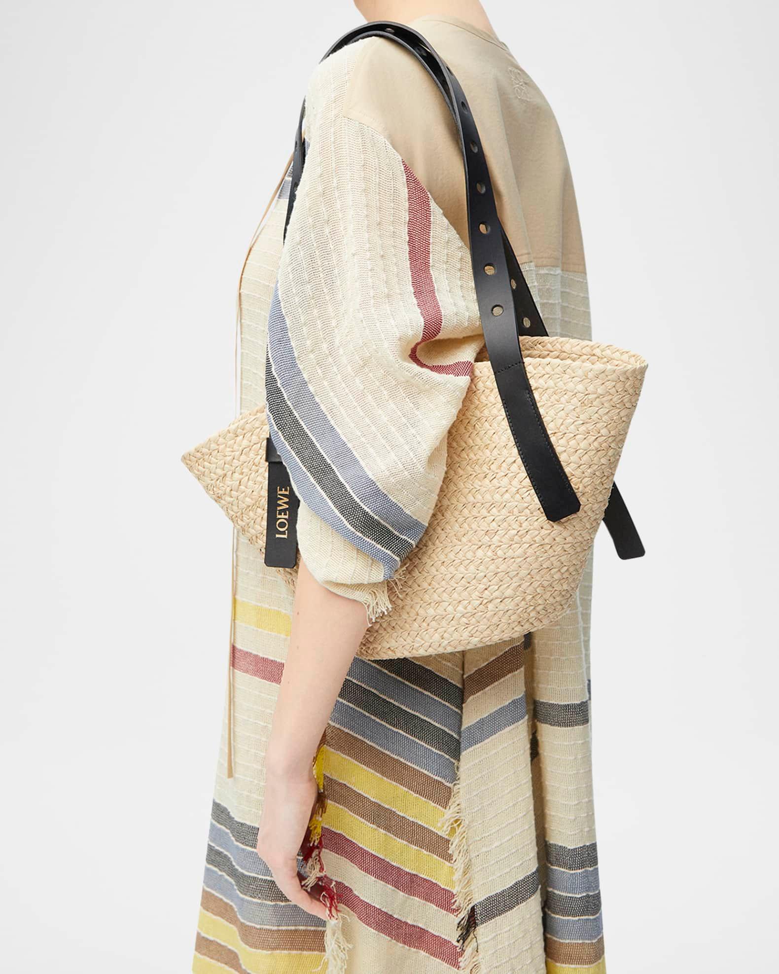 x Paula’s Ibiza Punch Hole Small Basket Shoulder Bag in Raffia Product Image