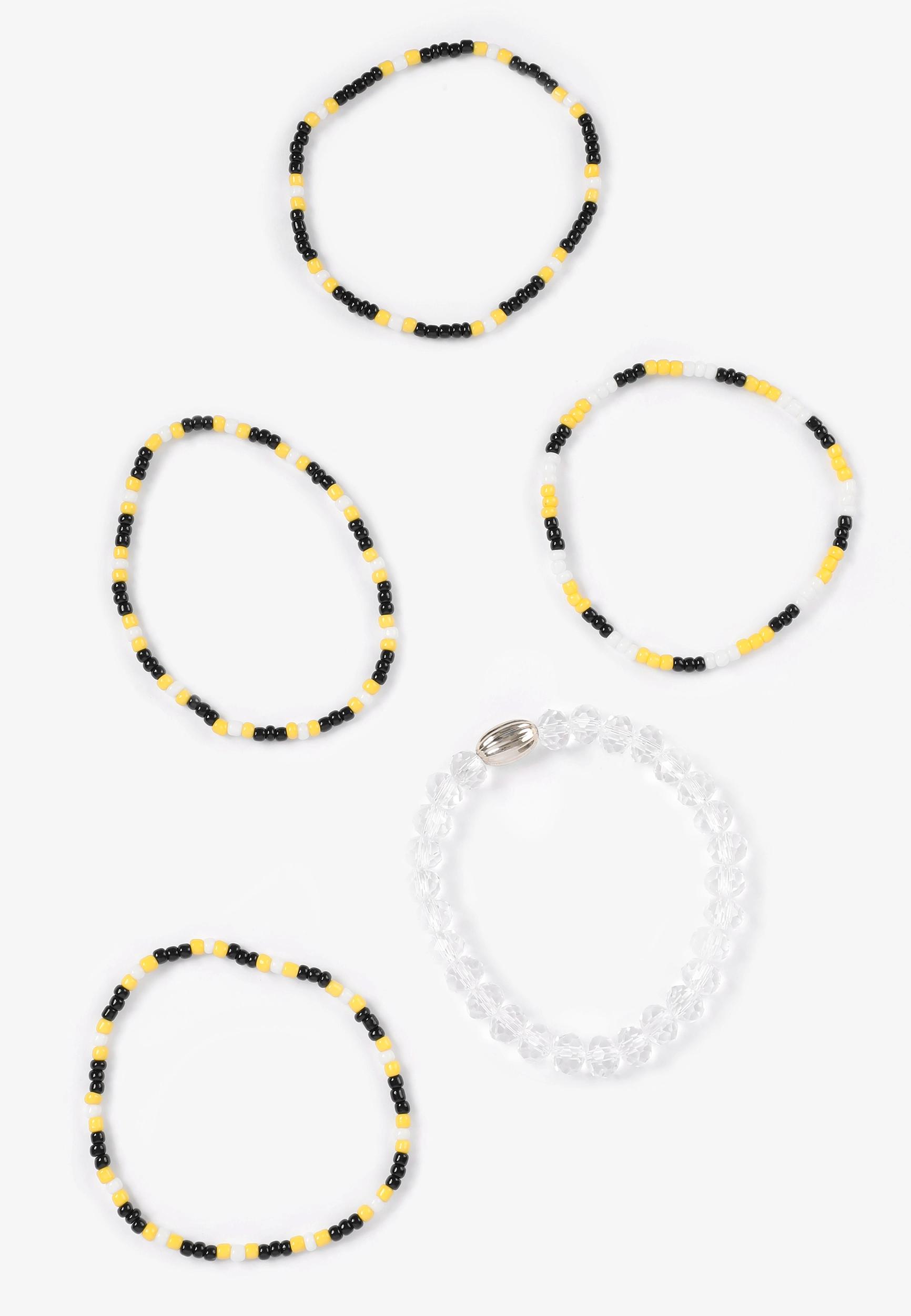 Game Day Black And Yellow Stretch Bracelet Set Product Image