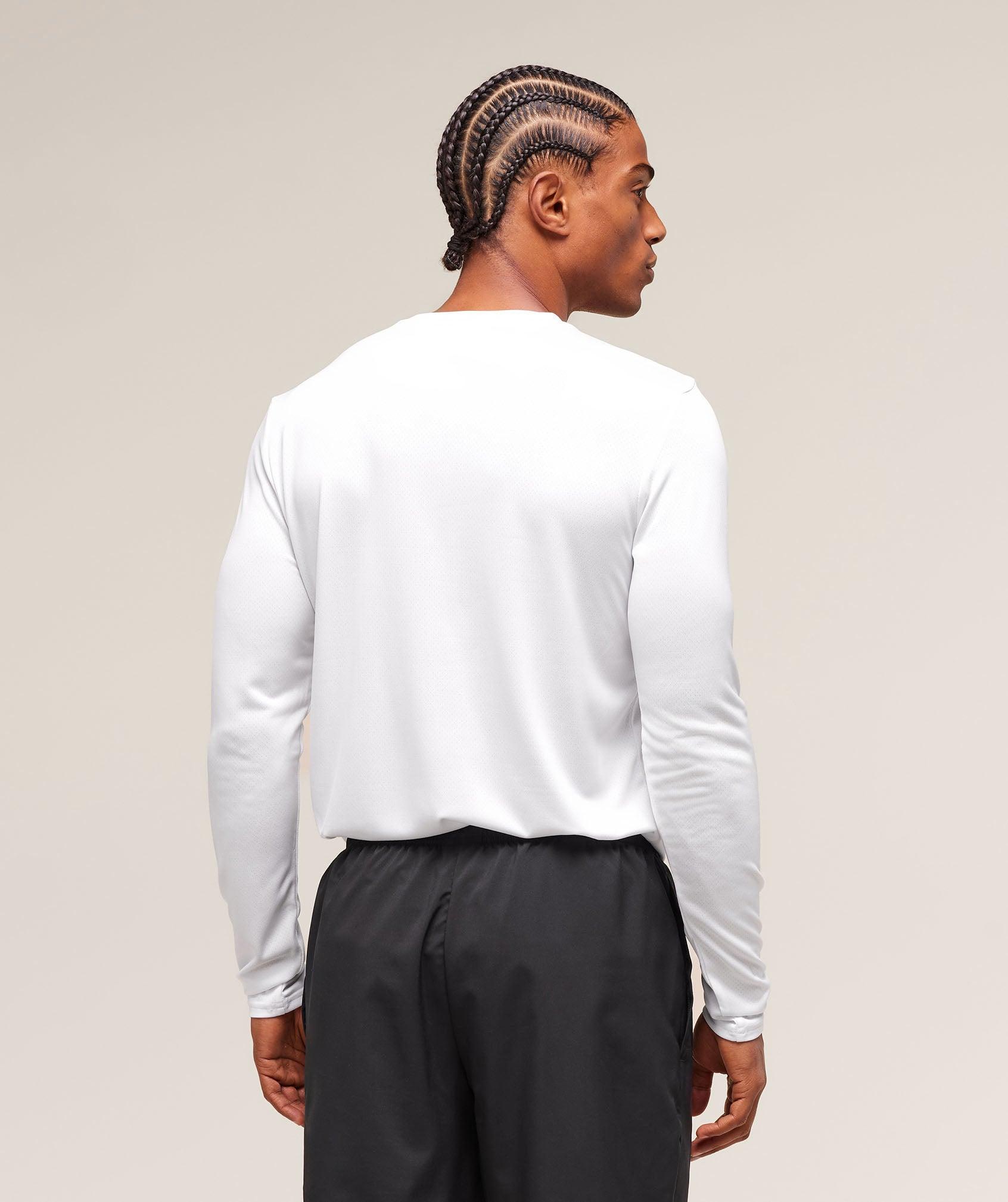 Gymshark Arrival Long Sleeve T-Shirt - White Male Product Image