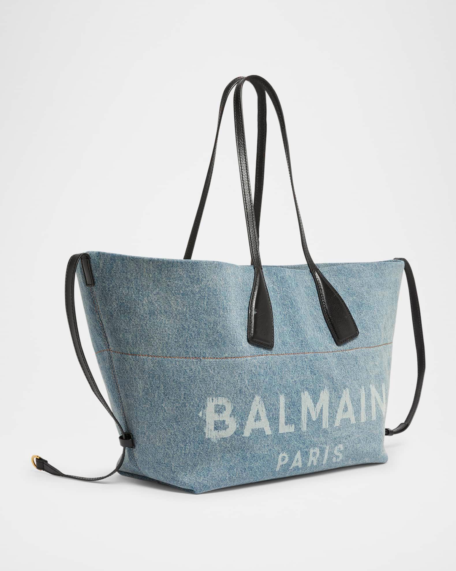 Track Shoulder Bag in Denim and Calfskin Leather Product Image