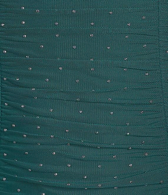 City Vibe Long Sleeve Shirr Emma Bodice Lace Up Back Ruched Skirt Dress Product Image