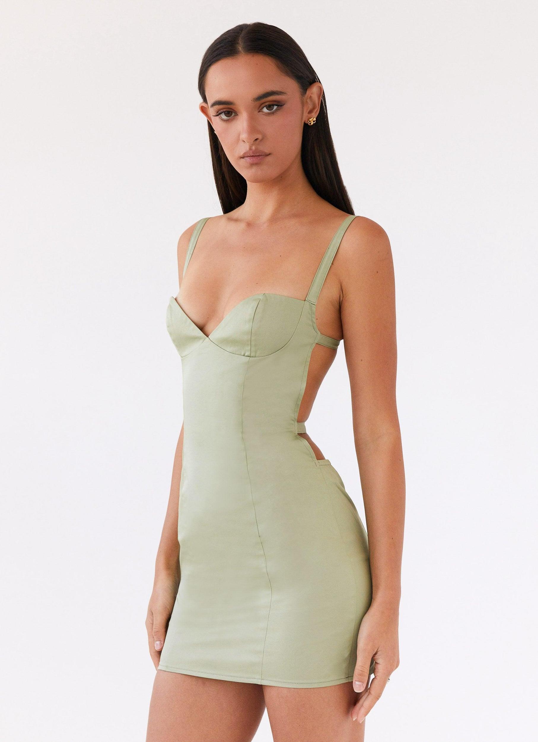 Naomi Backless Mini Dress - Sage Product Image