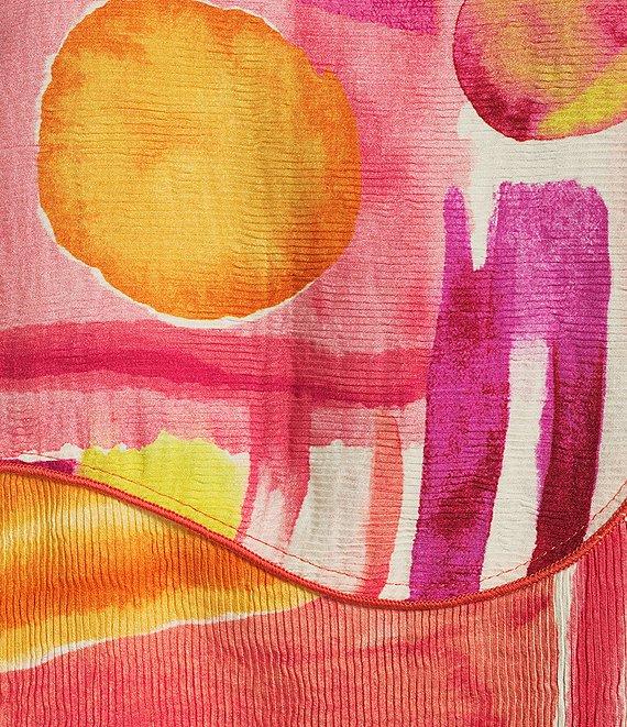 IC Collection Woven Art Pop Scoop Neck Bracelet Tie Sleeve Top Product Image