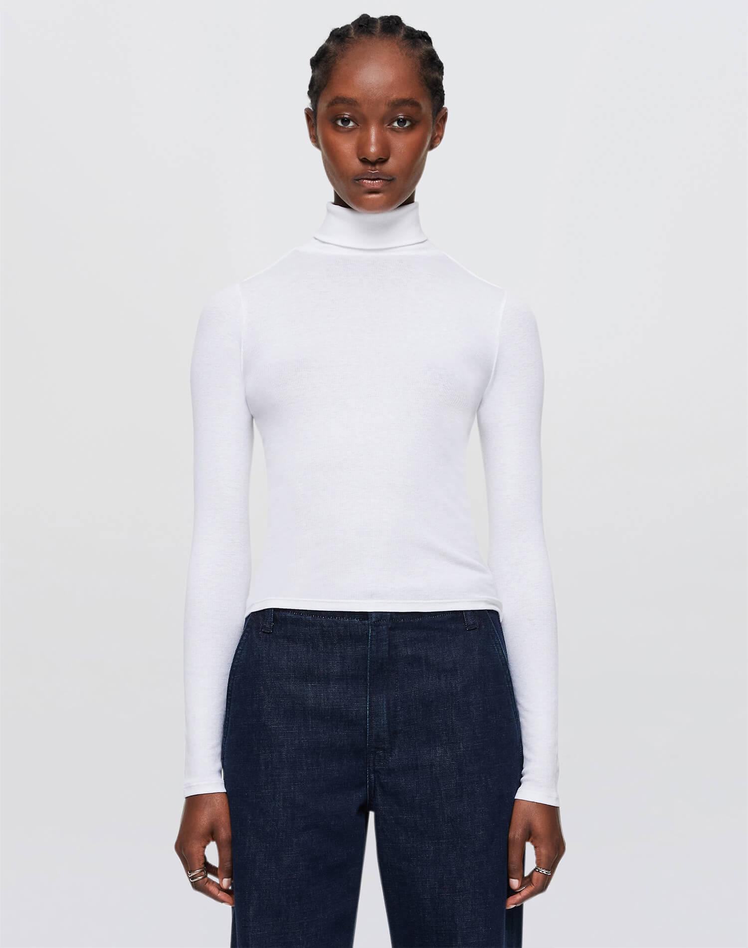 Ribbed Turtleneck - White Product Image
