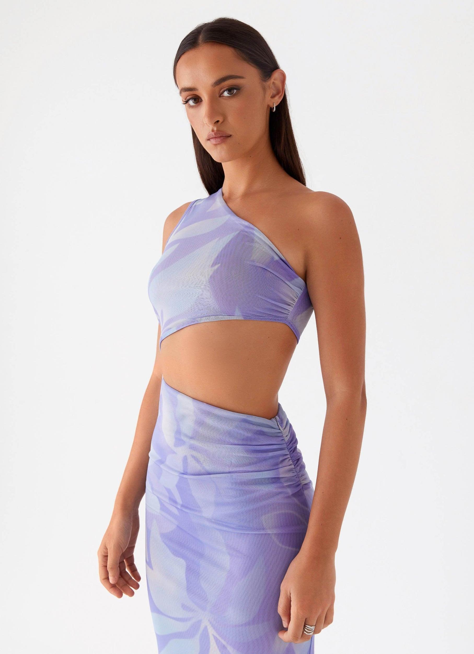 Shadows In The Sun Mesh Maxi Dress - Purple Rain Product Image