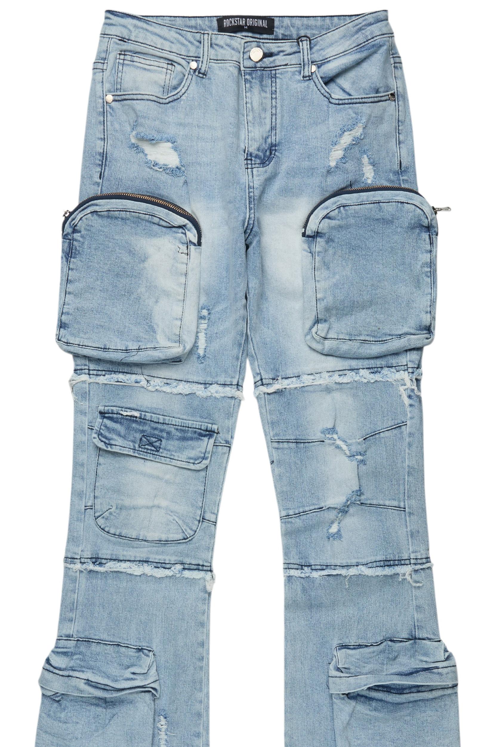 Toniesha Light Wash Stacked Flare Jean Female Product Image