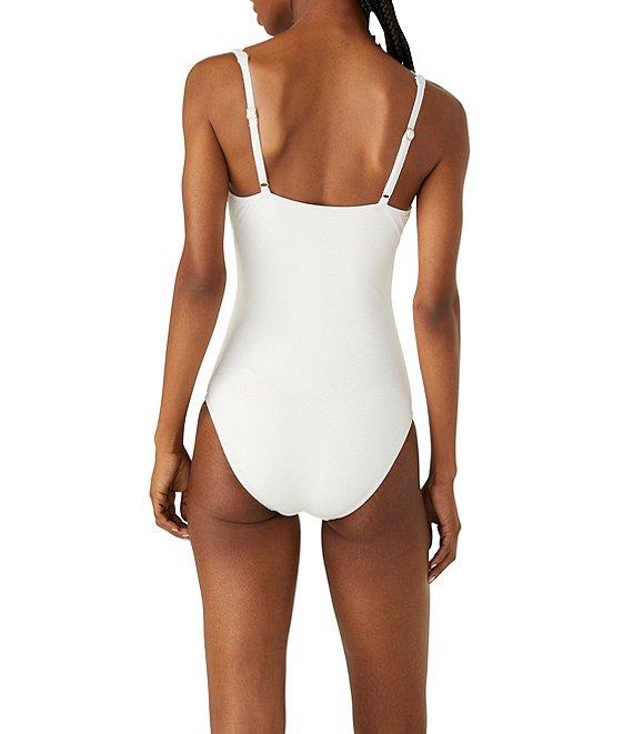 kate spade new york Scallop V-Neck One Piece Swimsuit Product Image