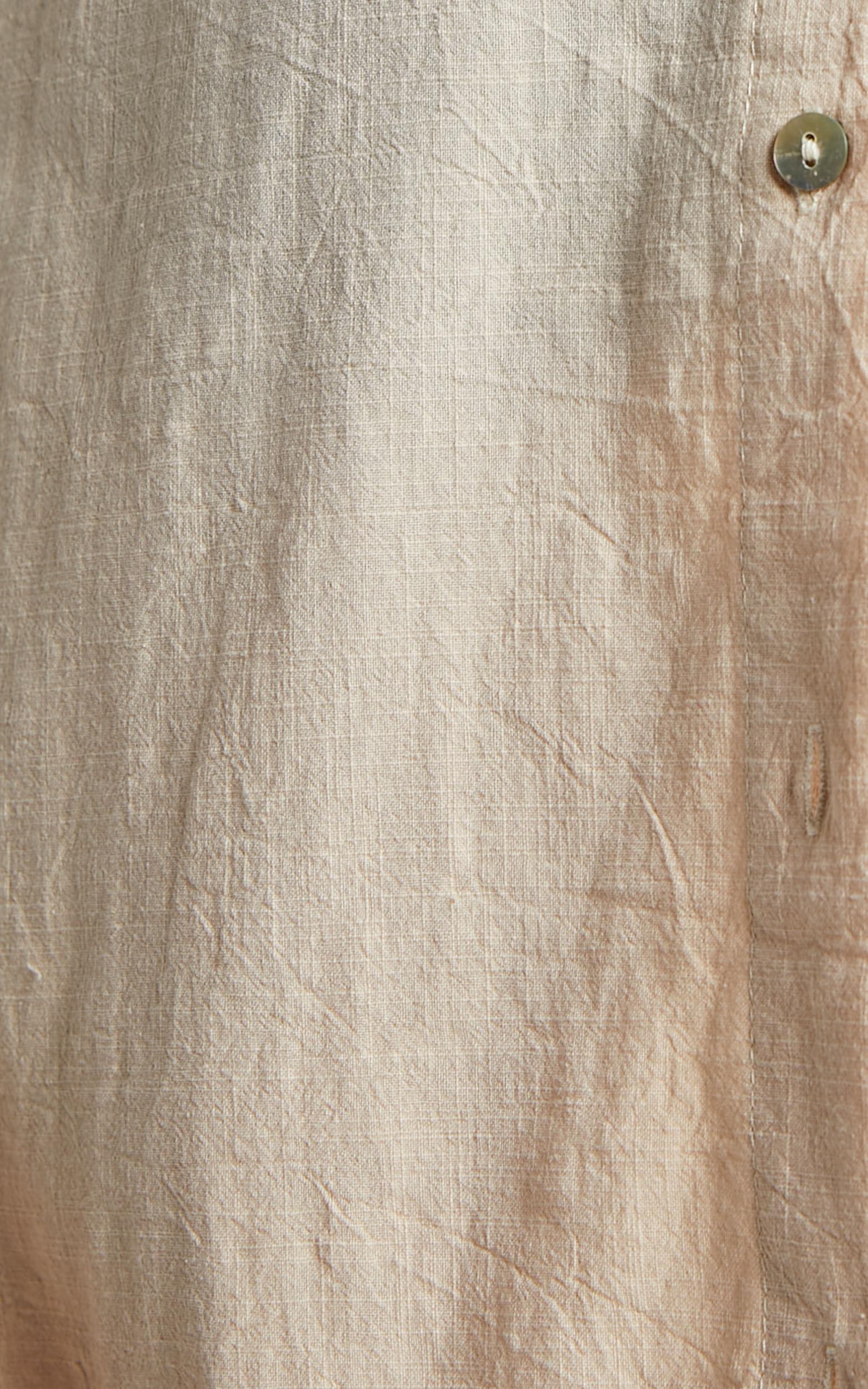 Vina Del Mar Two Piece Set - Linen Look Shirt and Shorts Set in Oatmeal Product Image