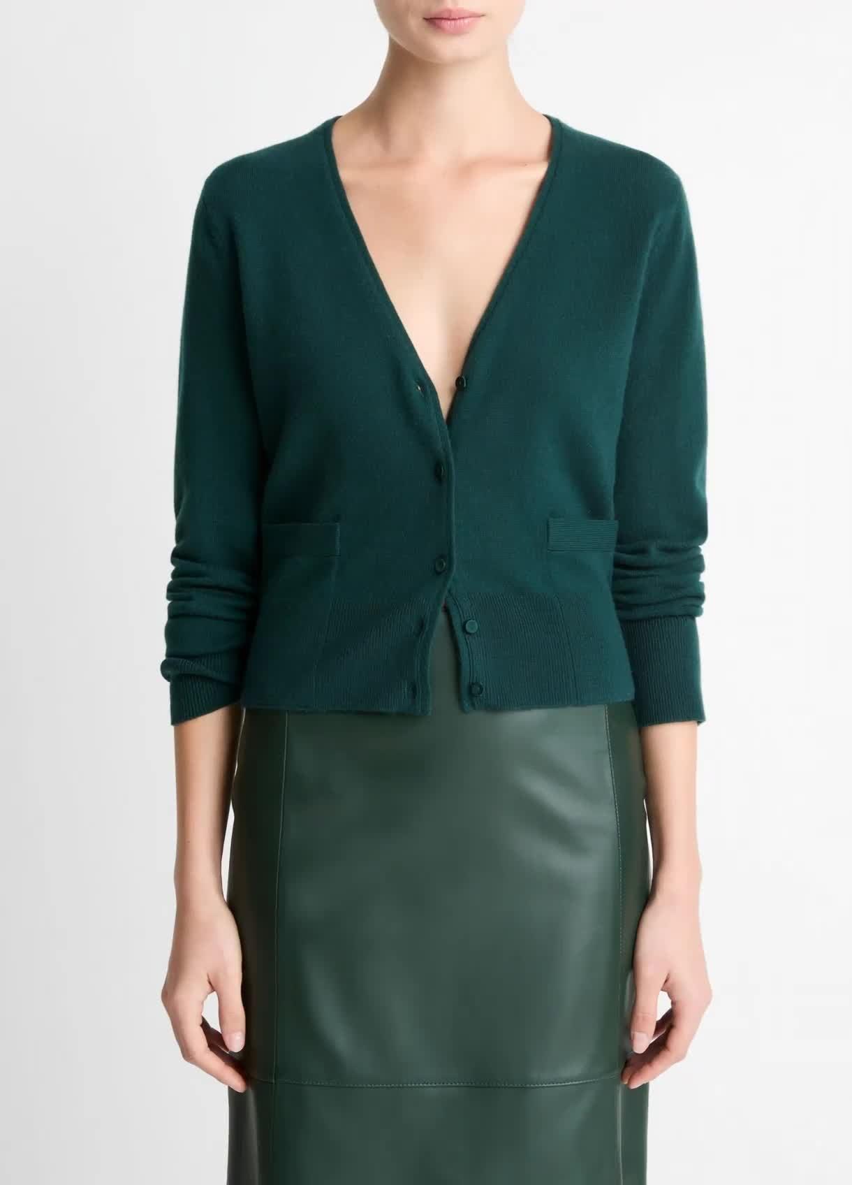 Leather Flared Knee Skirt Product Image