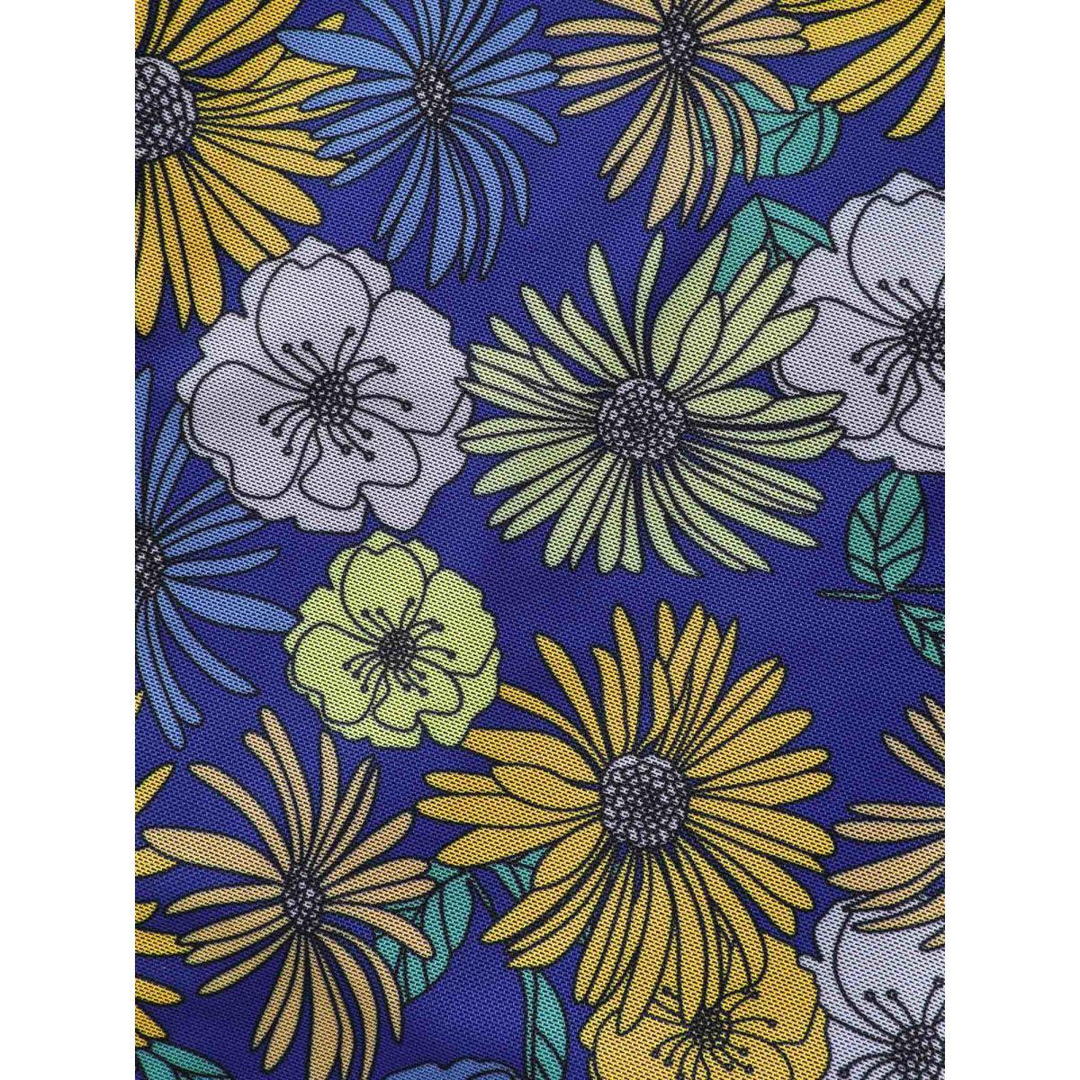 Plus Size Overlap Collar Floral Mesh Split Side Swim Dress Women's Swimwear Indigo Beach Bodycon Overlap Collar High stretch Curve Swim Dresses BloomChic 18-20/2X Product Image