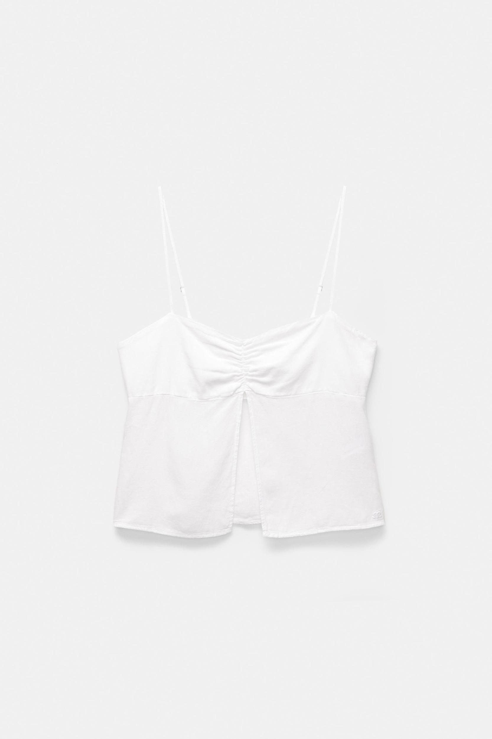 Strappy top with linen Product Image