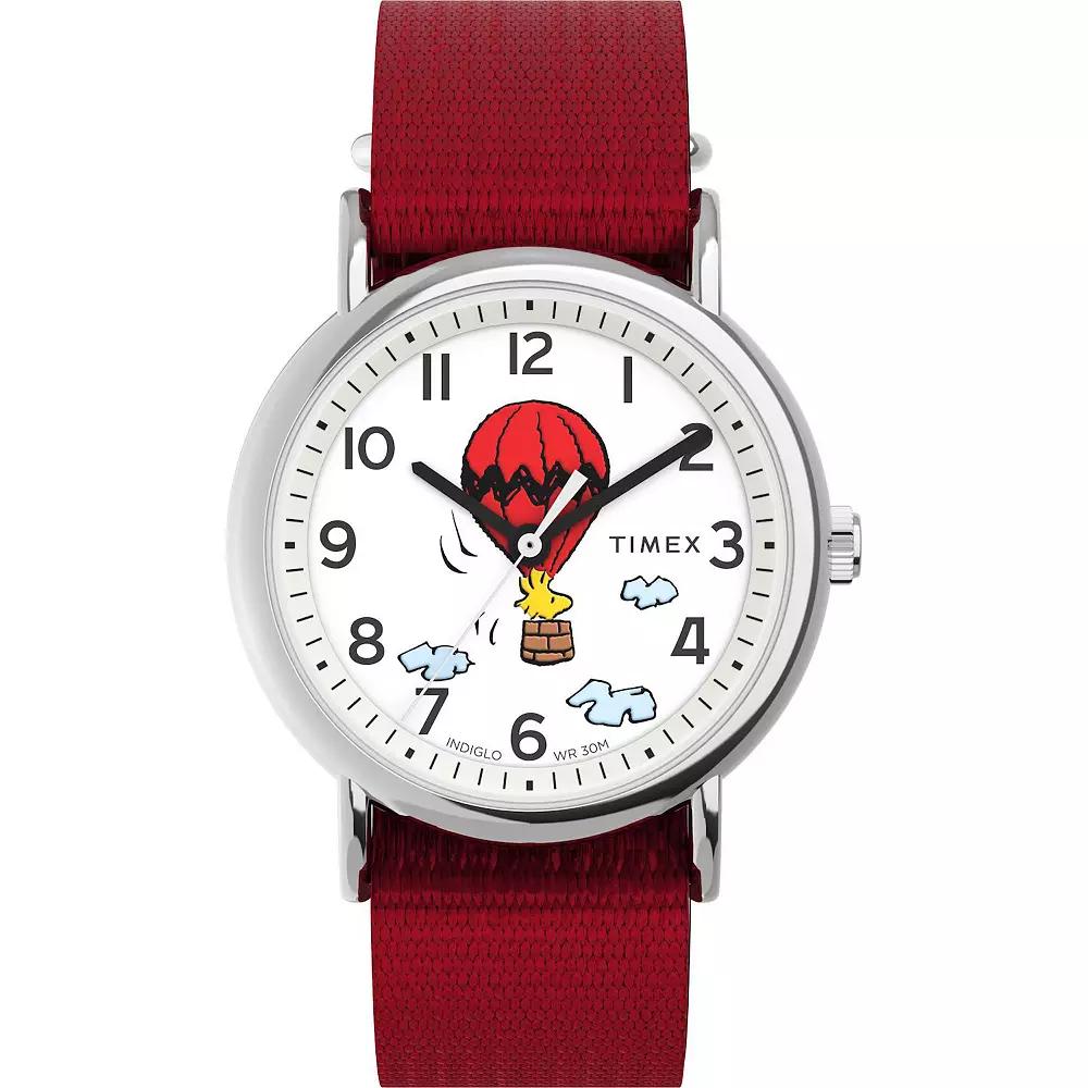 Timex® Weekender x Peanuts® Woodstock Hot Air Balloon Fabric Strap Watch - TW2Y11700JT, Adult Unisex,  Product Image