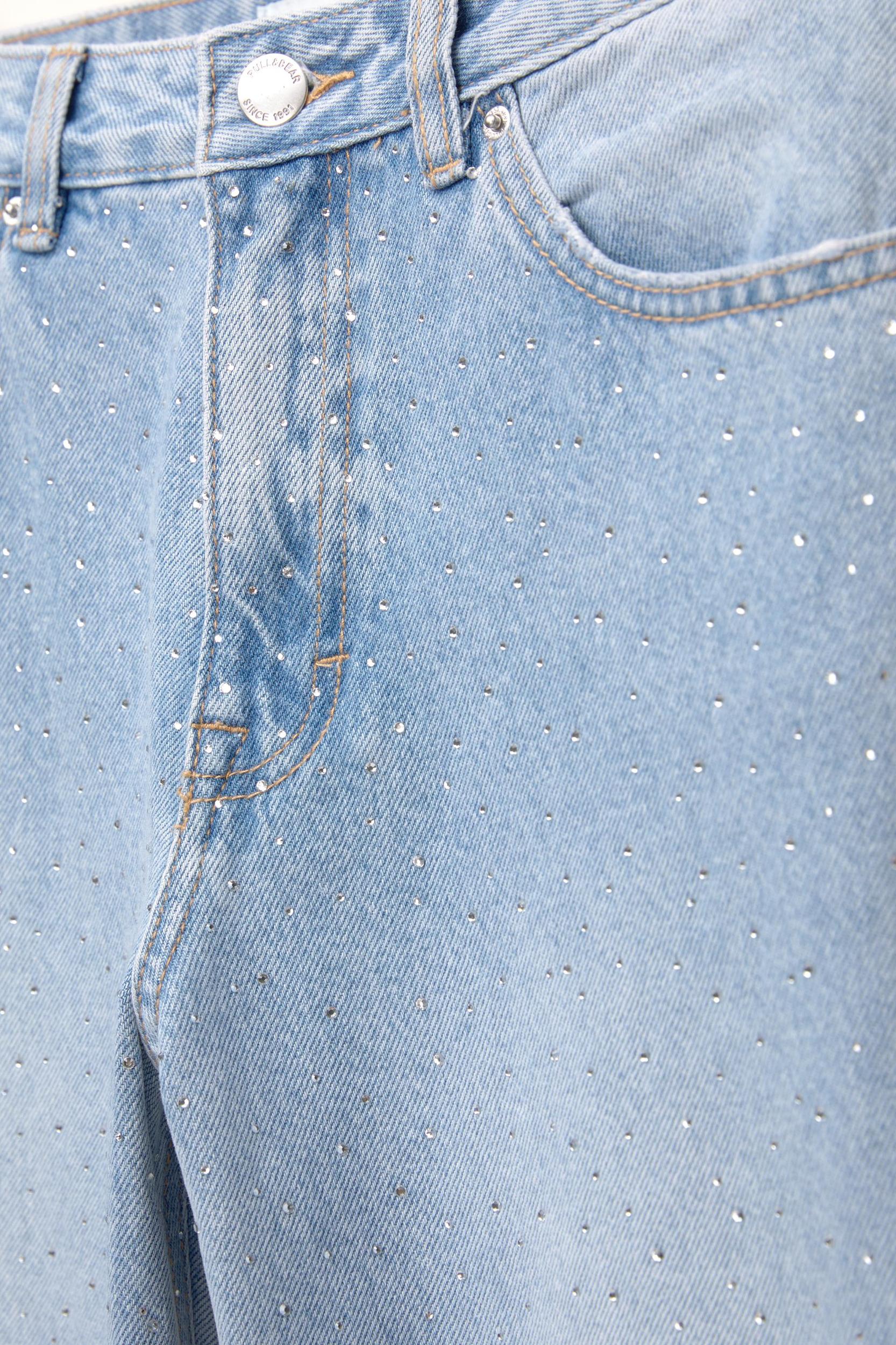 Straight-leg shimmery baggy jeans Product Image