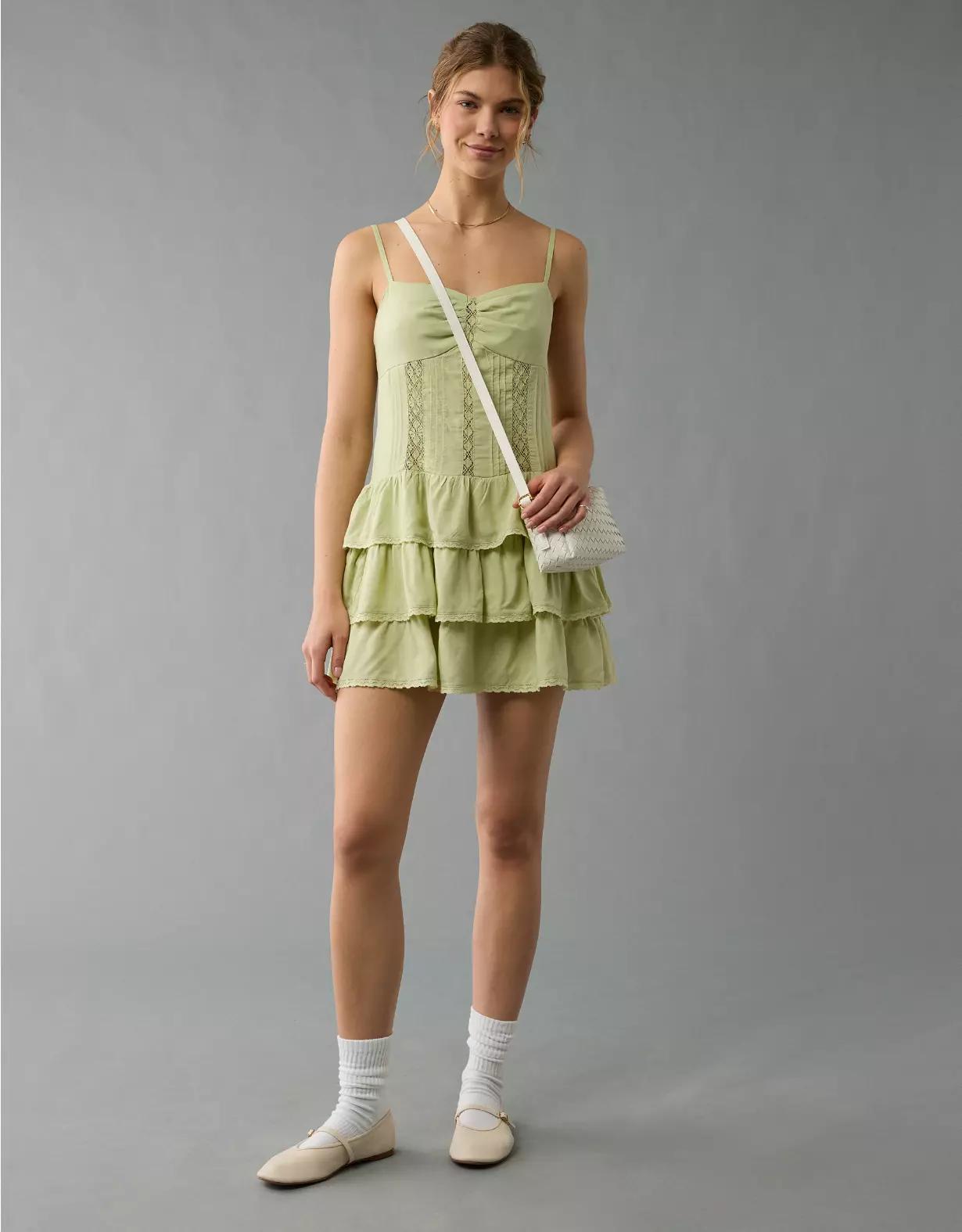 AE Catie Corset Tiered Mini Dress Product Image