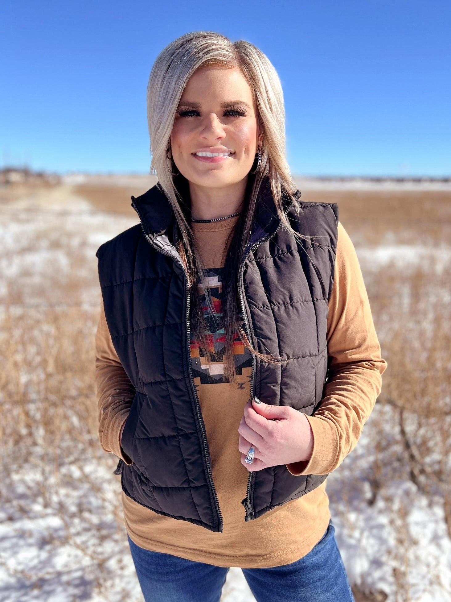 Solid Quilted Puff Zip Up Vest - 2 Colors* Product Image