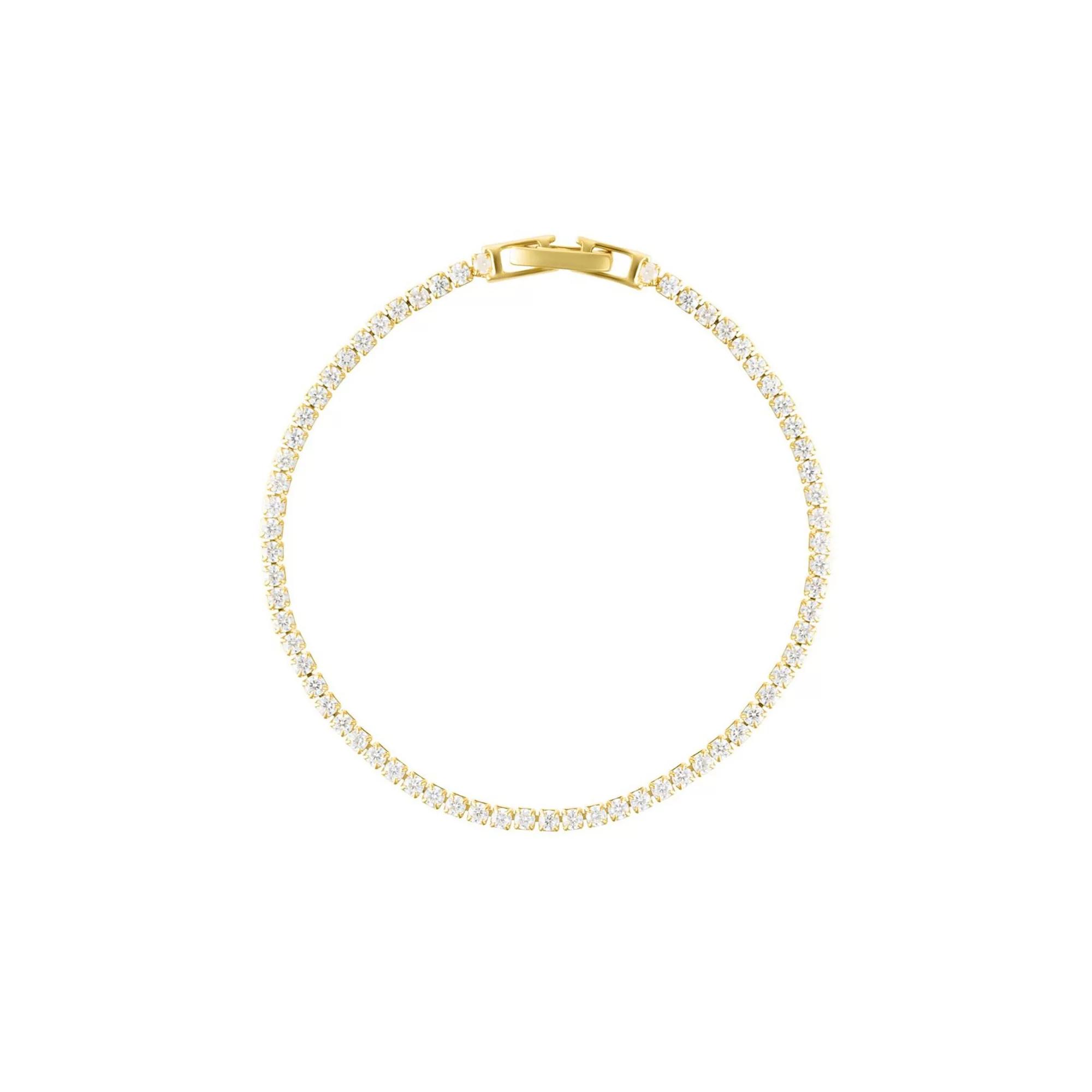 Adornia 14k Gold Tone Micro Tennis Bracelet, Women's, Size: 7" Product Image