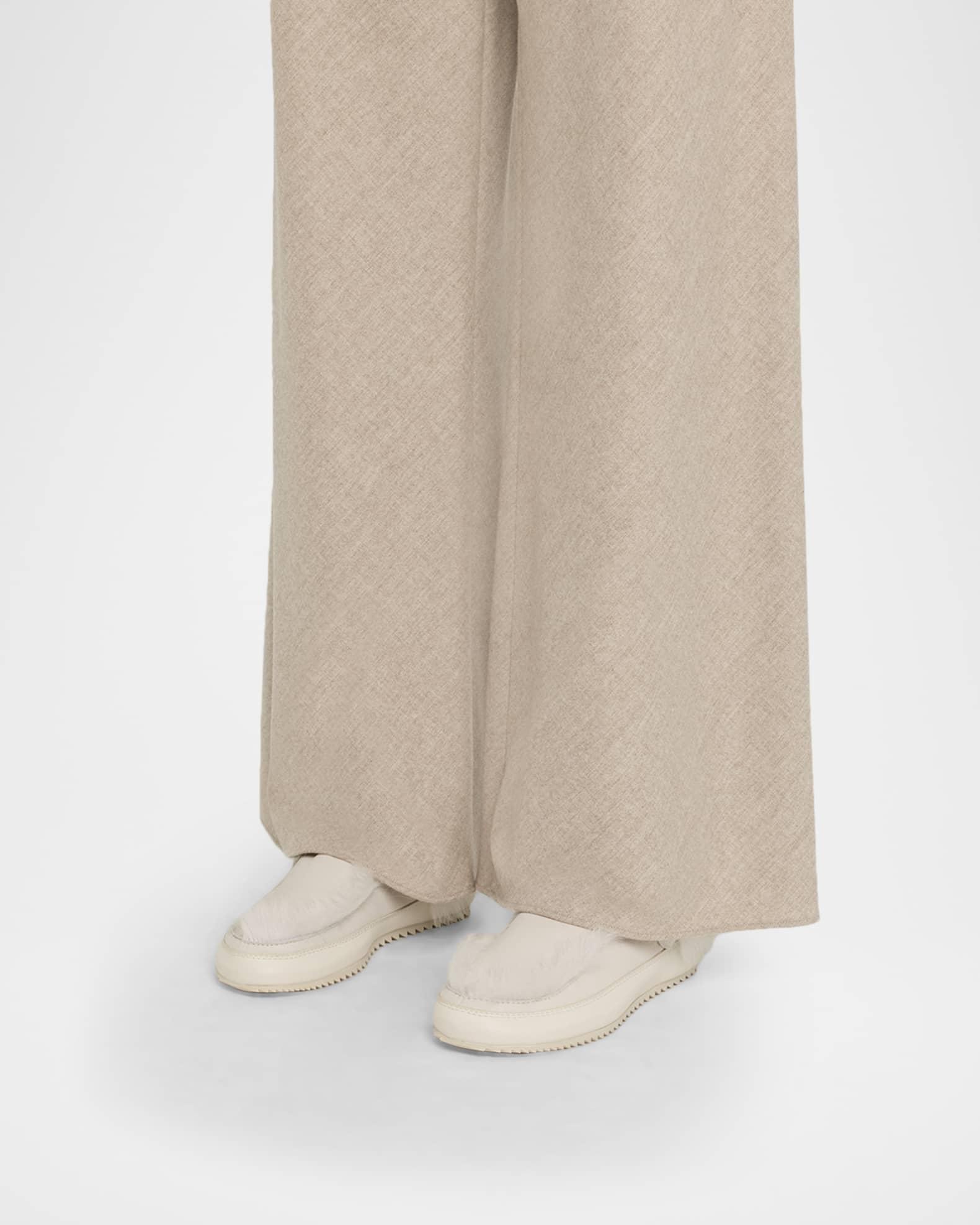 Jadine Fur-Lined Mixed Leather Moccasins Product Image