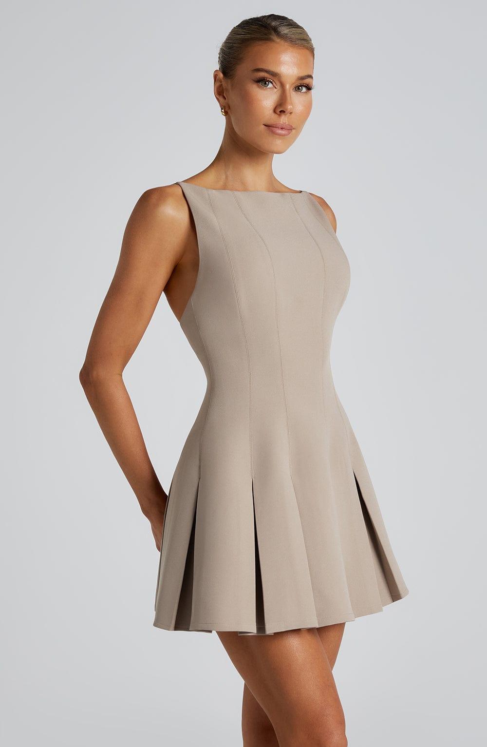 Rory Mini Dress - Taupe Product Image