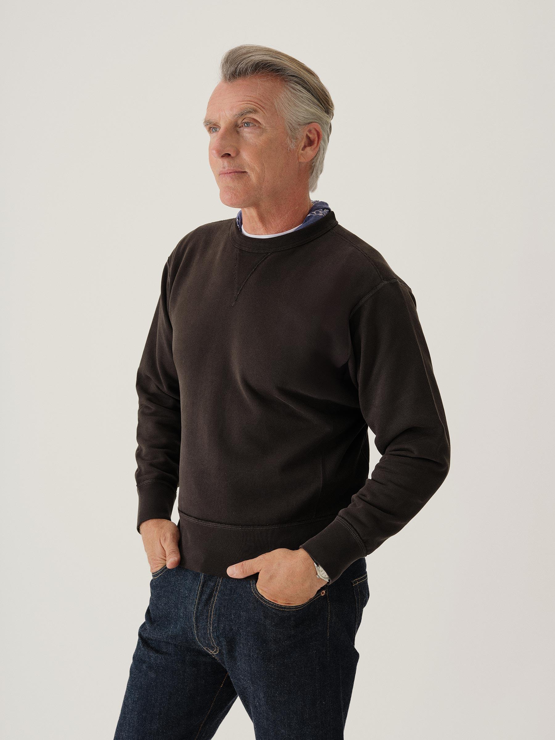 Black Sunfade Welterweight Double V Crew Sweatshirt Product Image