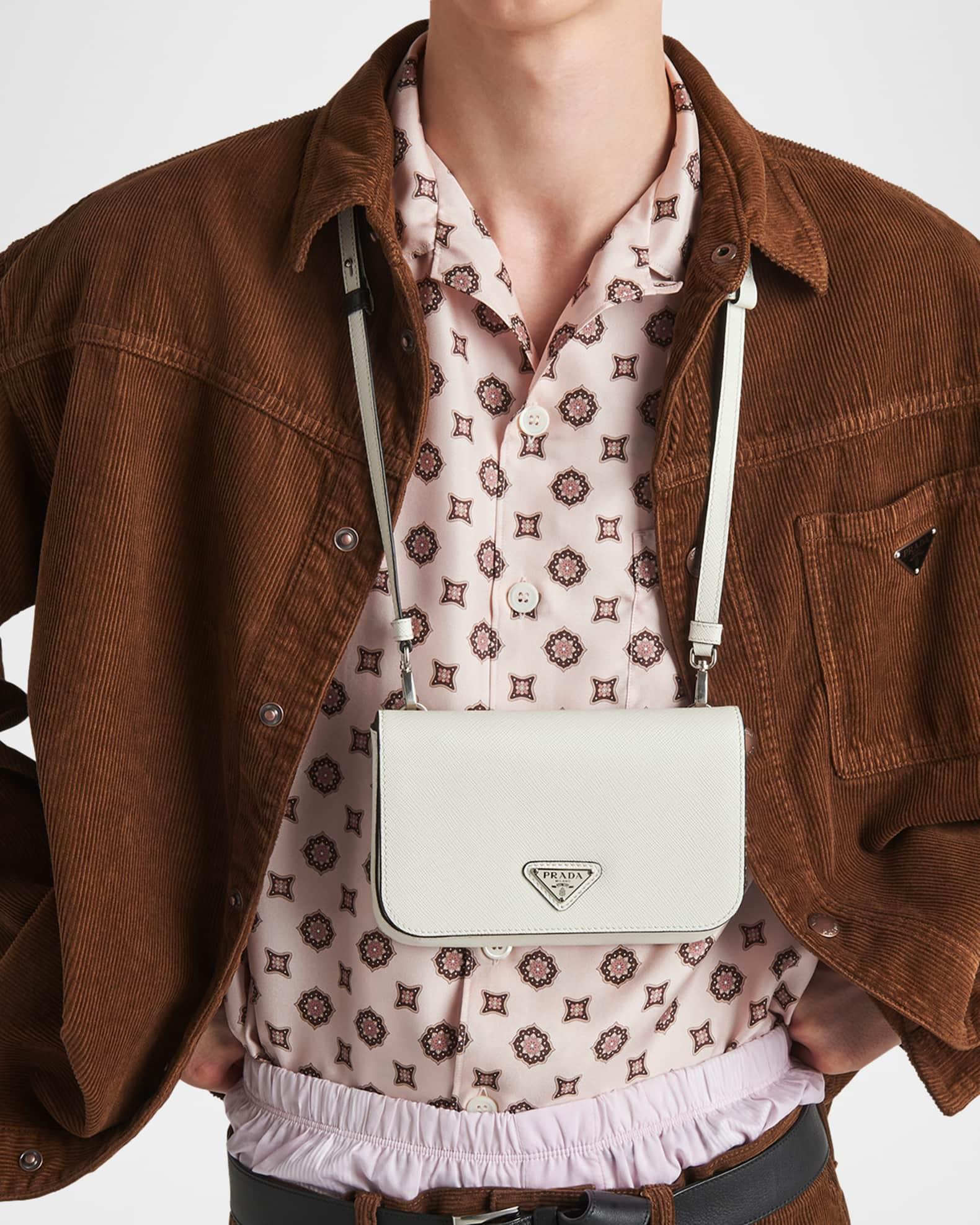 Men's Saffiano Leather Travel Crossbody Bag Product Image