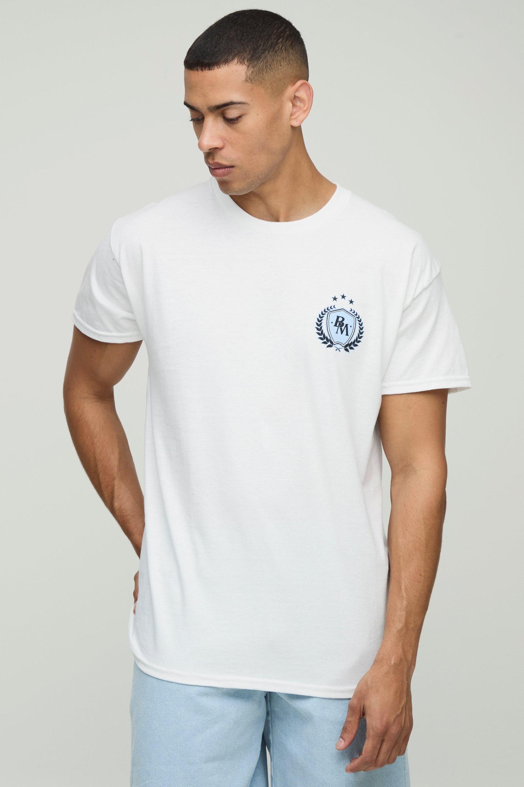 Oversized BM Varsity Crest T-Shirt | boohooMAN USA Product Image