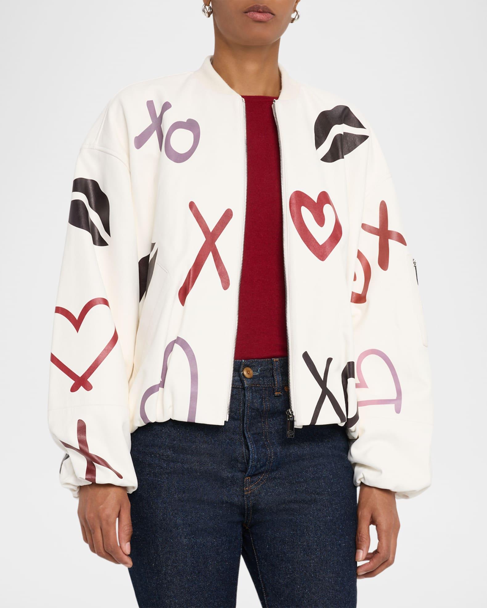 Zip Leather Bomber Jacket Product Image