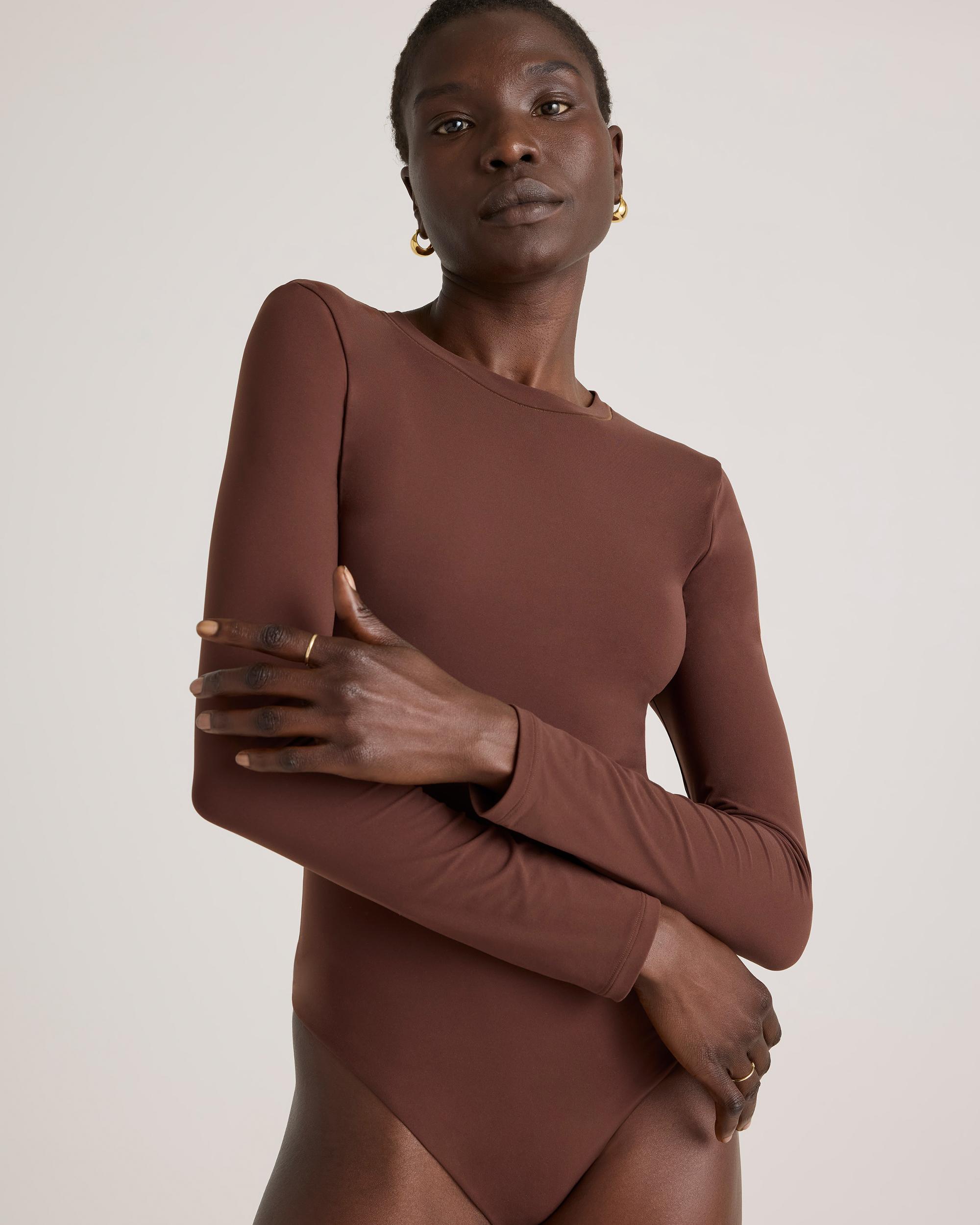 Quince | Women's Second Skin Long Sleeve Crew Neck Bodysuit Nylon/Spandex Product Image