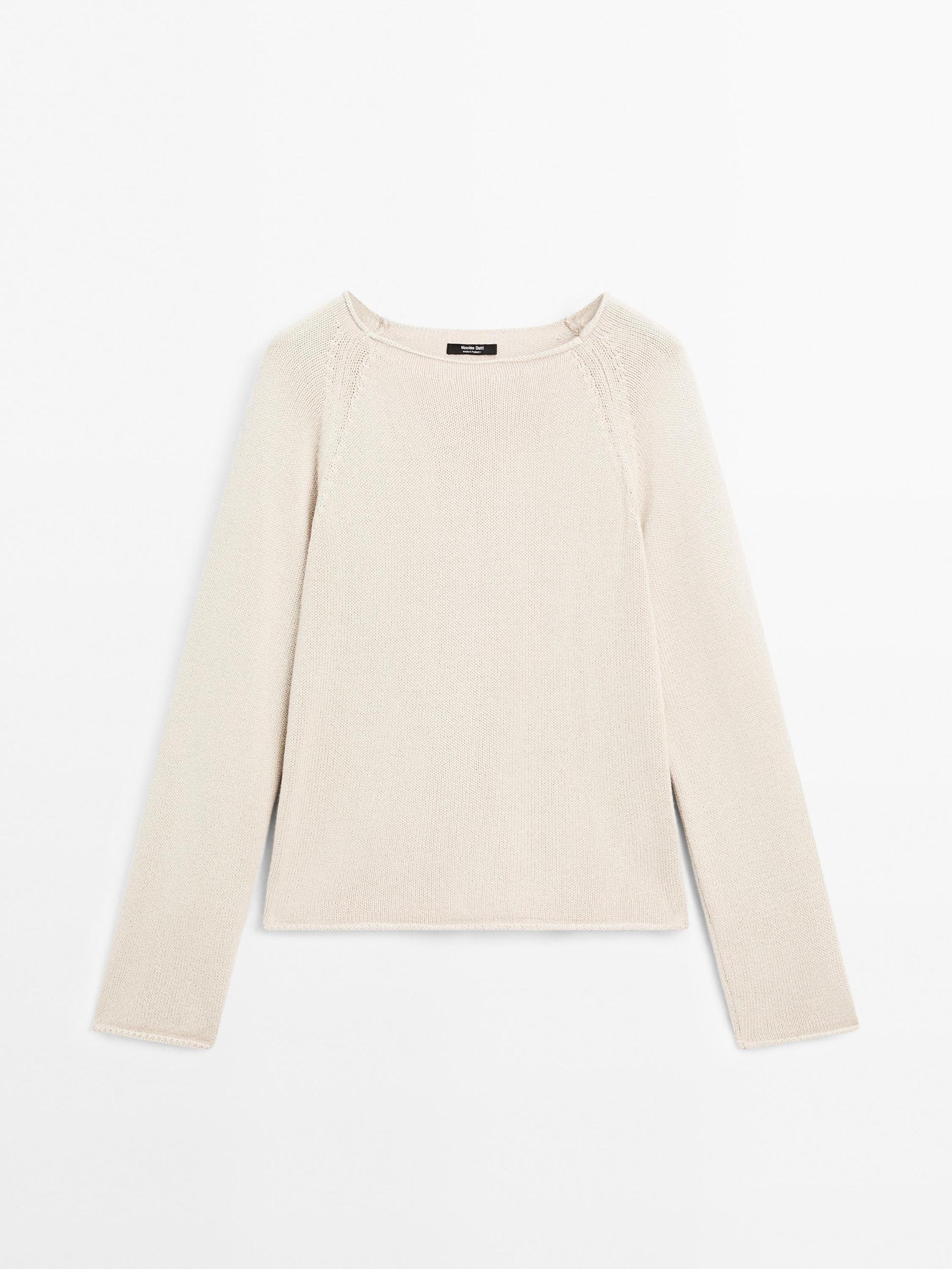 Purl knit cutwork sweater Product Image