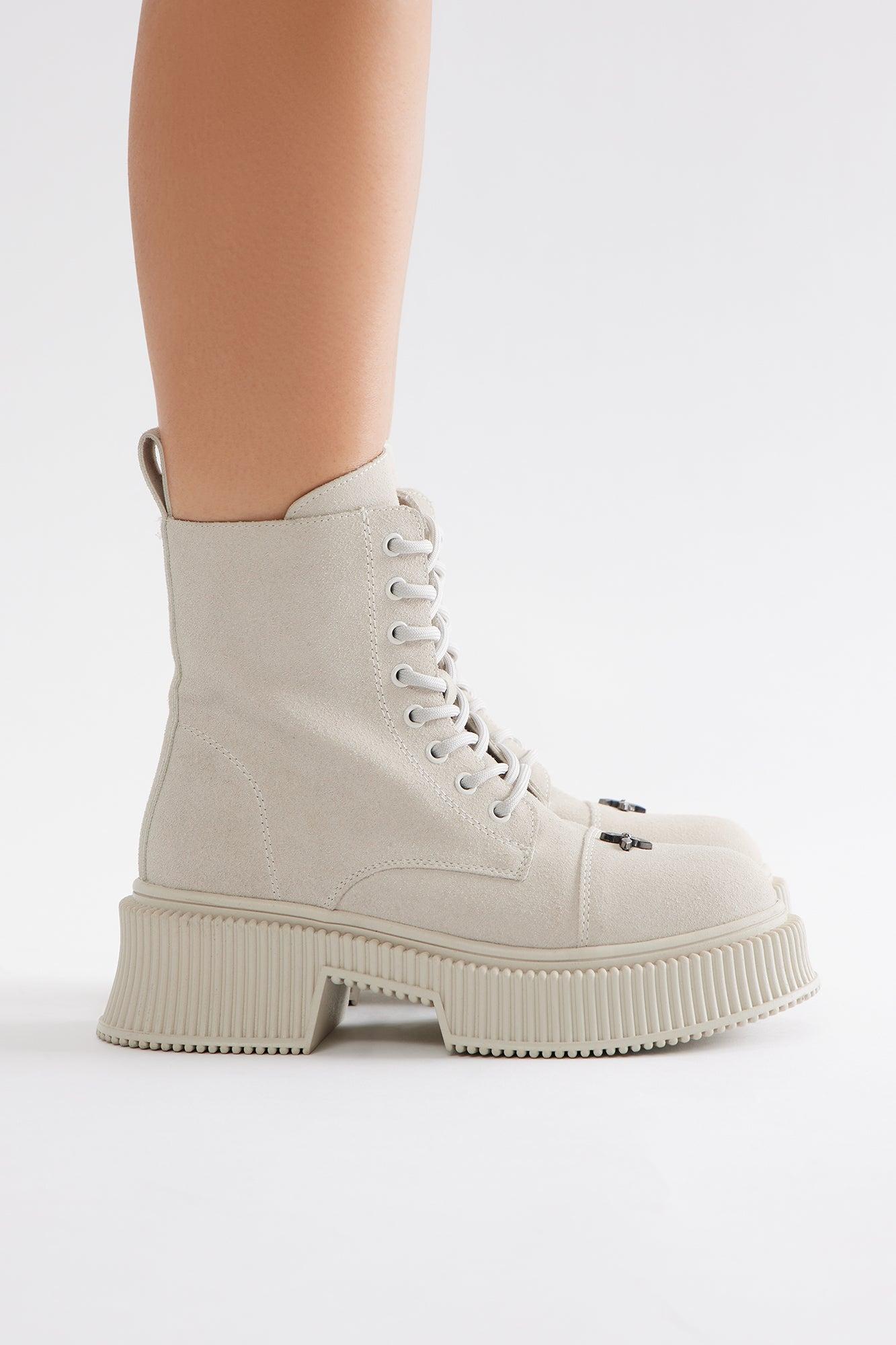 Brooklyn Platform Booties - Cream Product Image