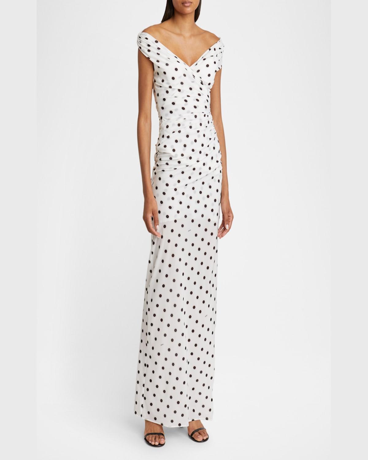 JACQUEMUS Women Rita Pois Long Dress In White Product Image
