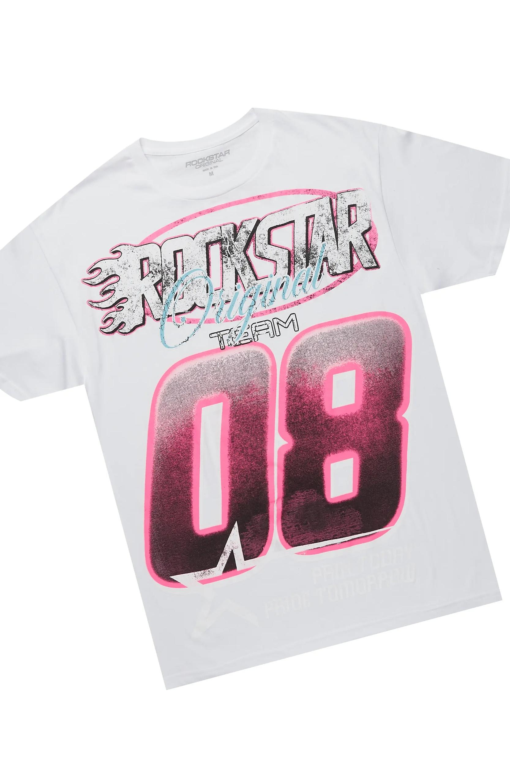 Theo White/Grey T-Shirt Short Set Male Product Image