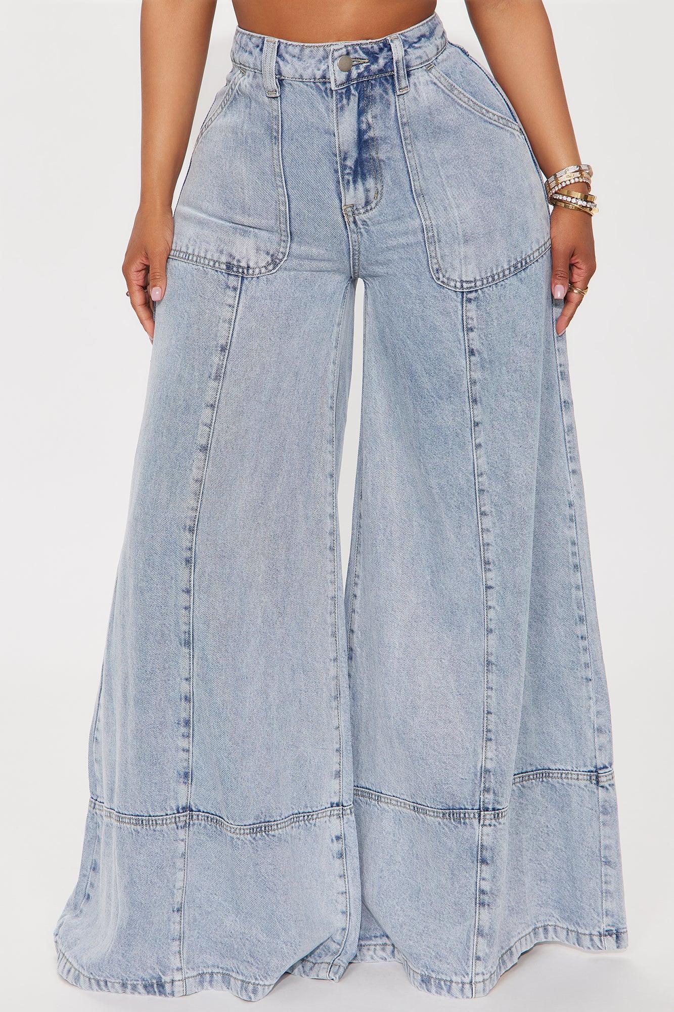 Sunday Drapey Wide Leg Jeans - Light Wash Female Product Image