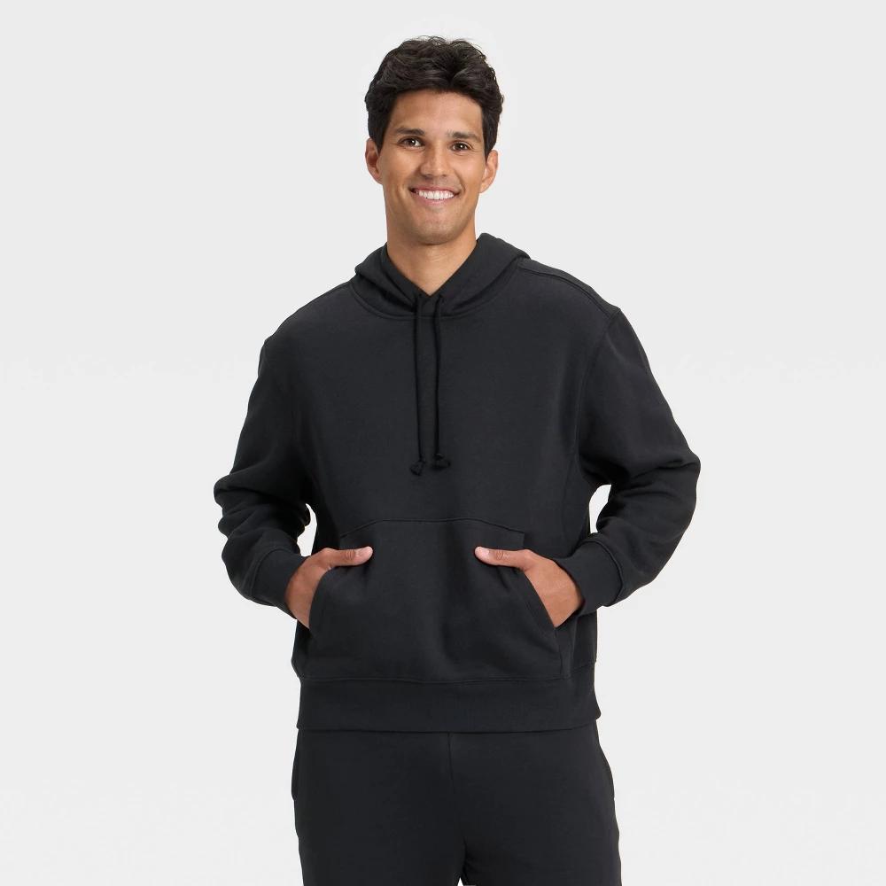 Men's Active Comfort Cotton Fleece Hoodie - All In Motion™ Black XXL Product Image
