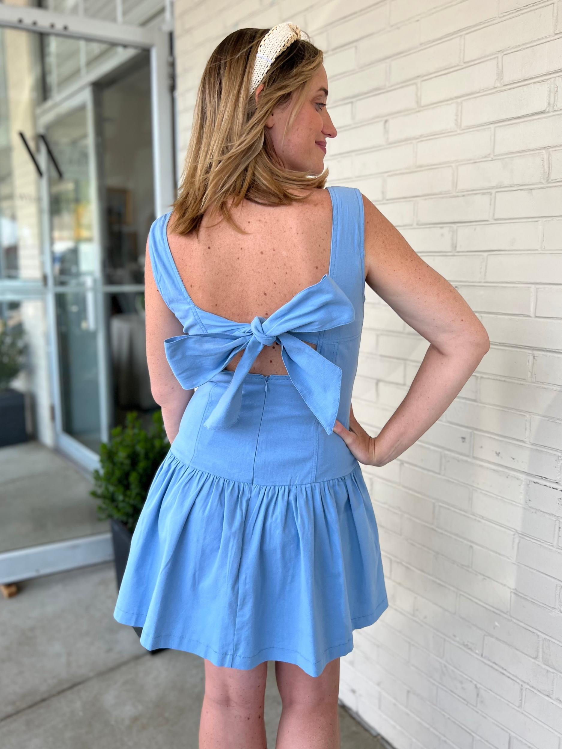 Isabelle Bow Back Mini Dress Product Image