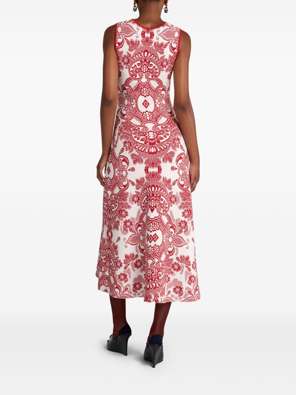 patterned-jacquard midi dress Product Image