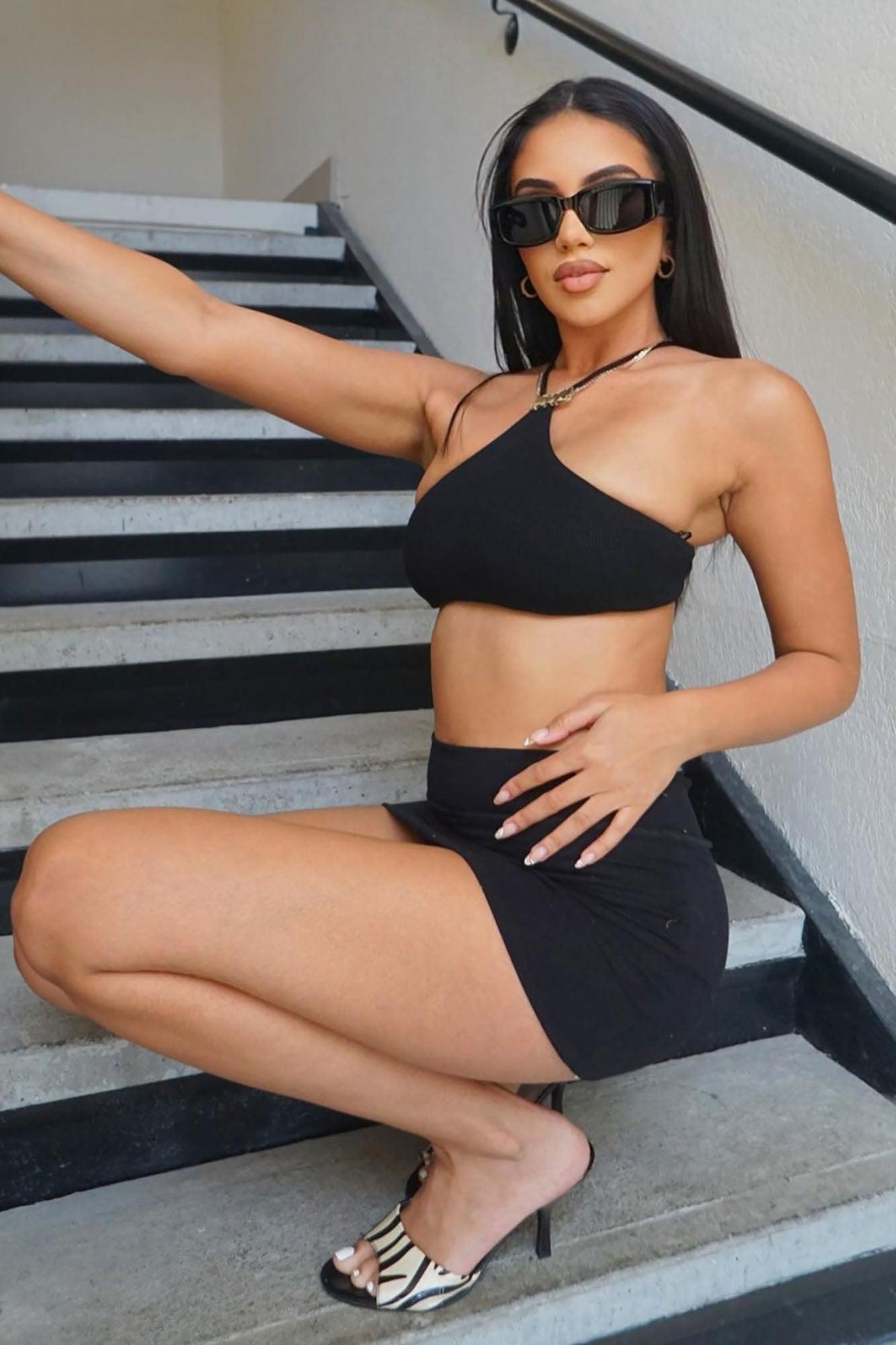 Melanie Micro Mini Skirt - Black Product Image