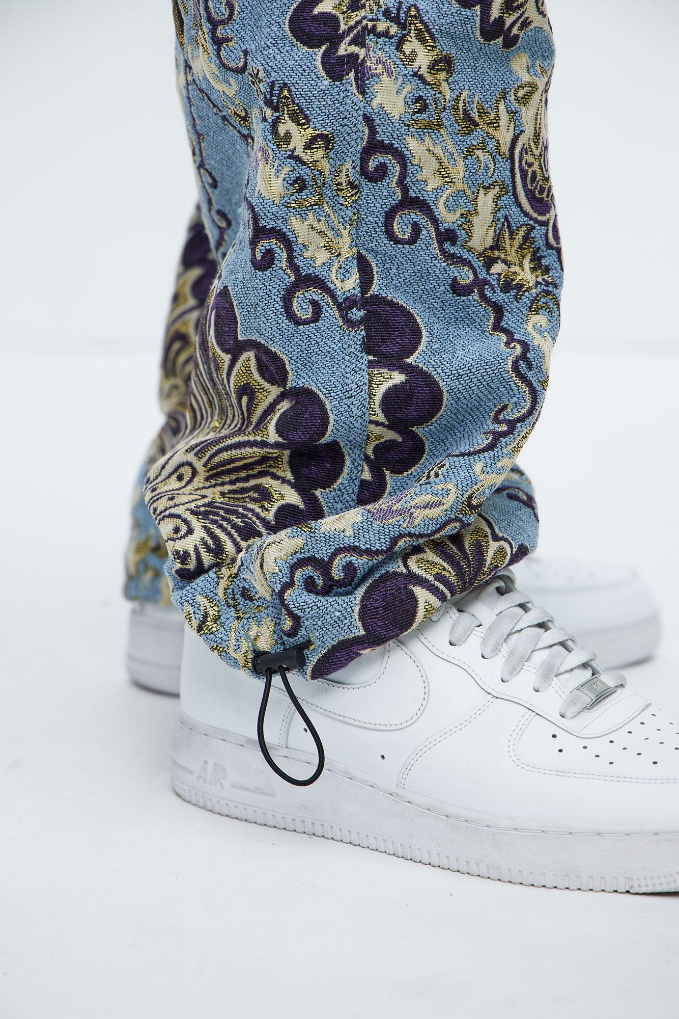 Highland Tapestry Baggy Cargo Pants - Blue/combo Product Image