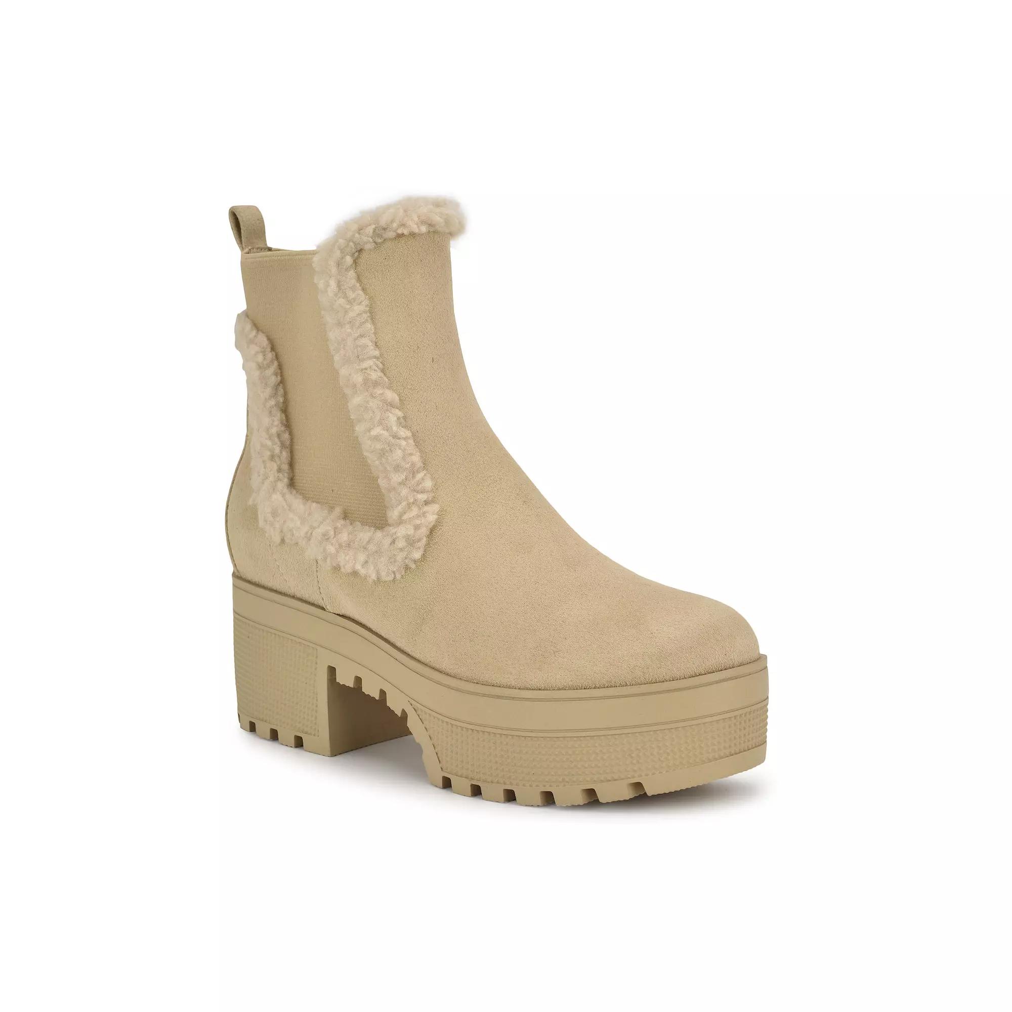 Nine West Haray Block Heel Lug-Sole Women's Casual Ankle Boots, Size: 8, Light Natural Product Image