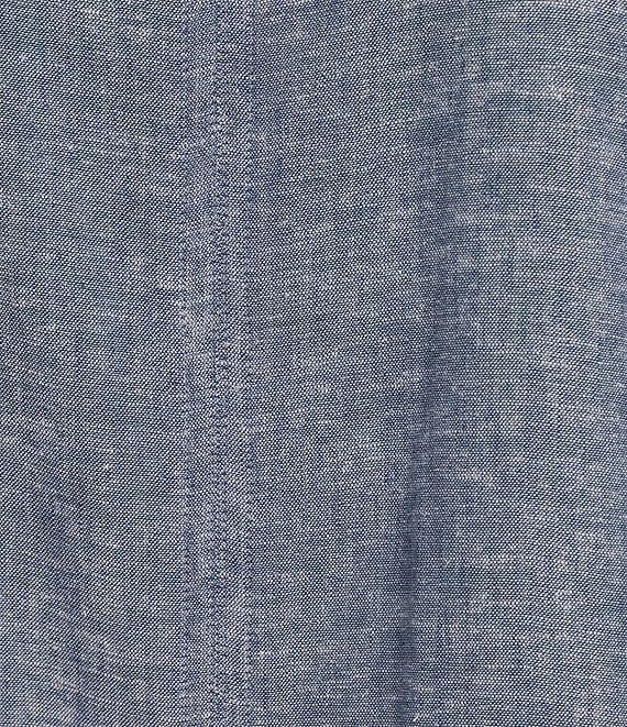 Westbound Plus Size Linen Blend Short Sleeve V-Neck Tie Front Top Product Image