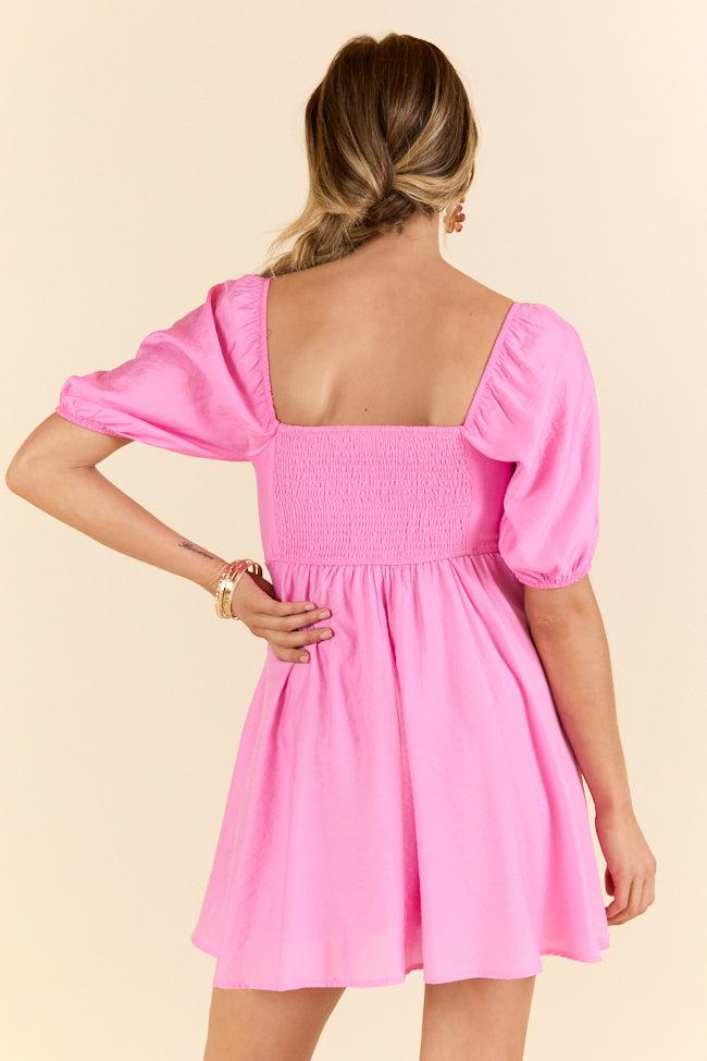 Take Your Time Pink Pleated Short Sleeve Mini Dress FINAL SALE Product Image