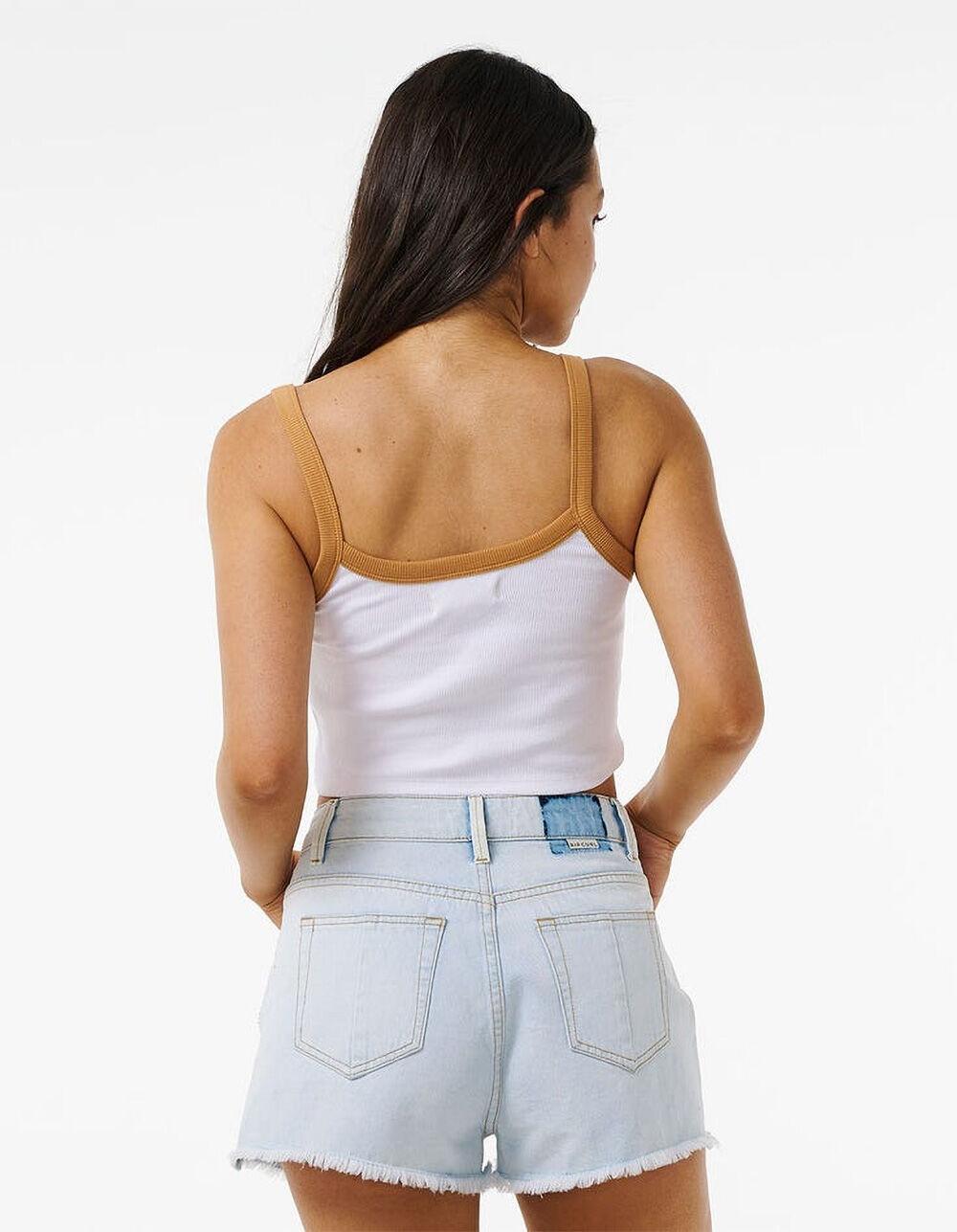 RIP CURL Sunset Baby Womens Crop Tank Top - WHITE Product Image