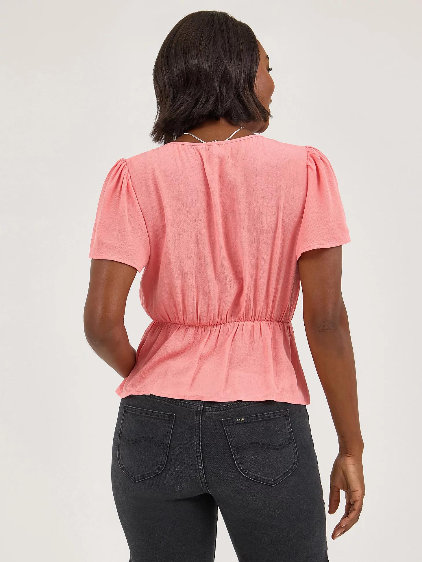 Women's Button Front Peplum Blouse | Women's Tops & Tees | Lee® Product Image