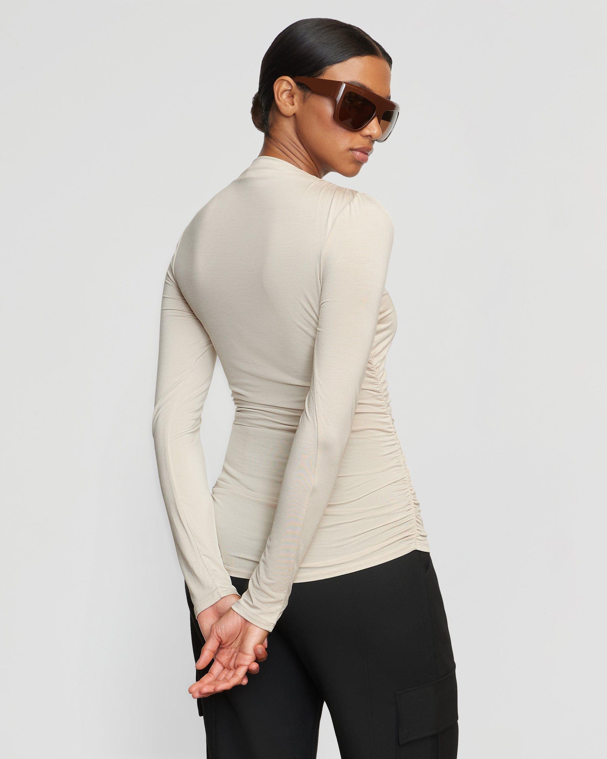 Lilou Wrap-Neck Long-Sleeve Tee Product Image