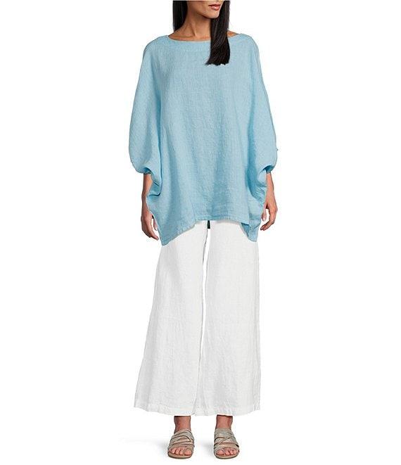 Bryn Walker Light Linen Round Neck Elbow Dolman Sleeve Tunic Product Image